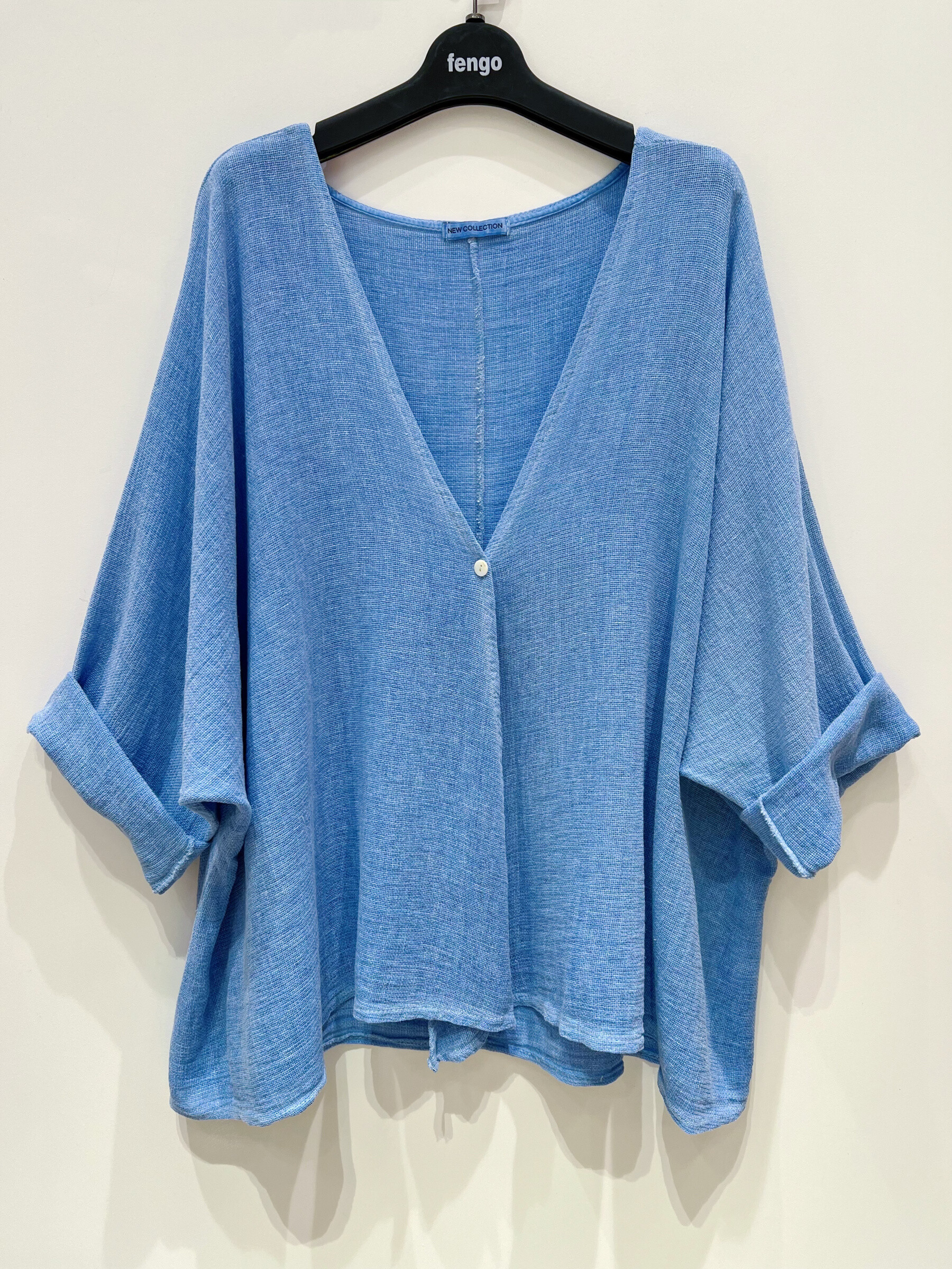 Wholesaler Fengo by Pretty Collection - Casual vest in linen mixture ⁄ cotton