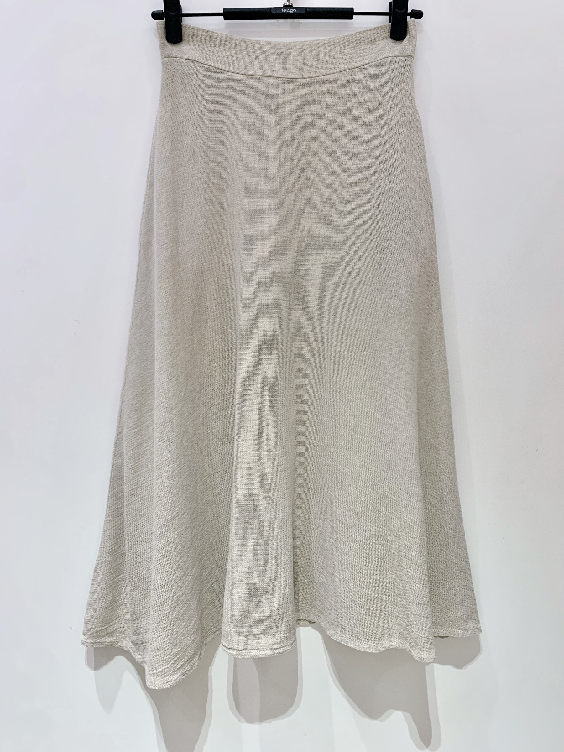 Wholesaler Fengo by Pretty Collection - Long and evased skirt with 2 lines in linen/cotton