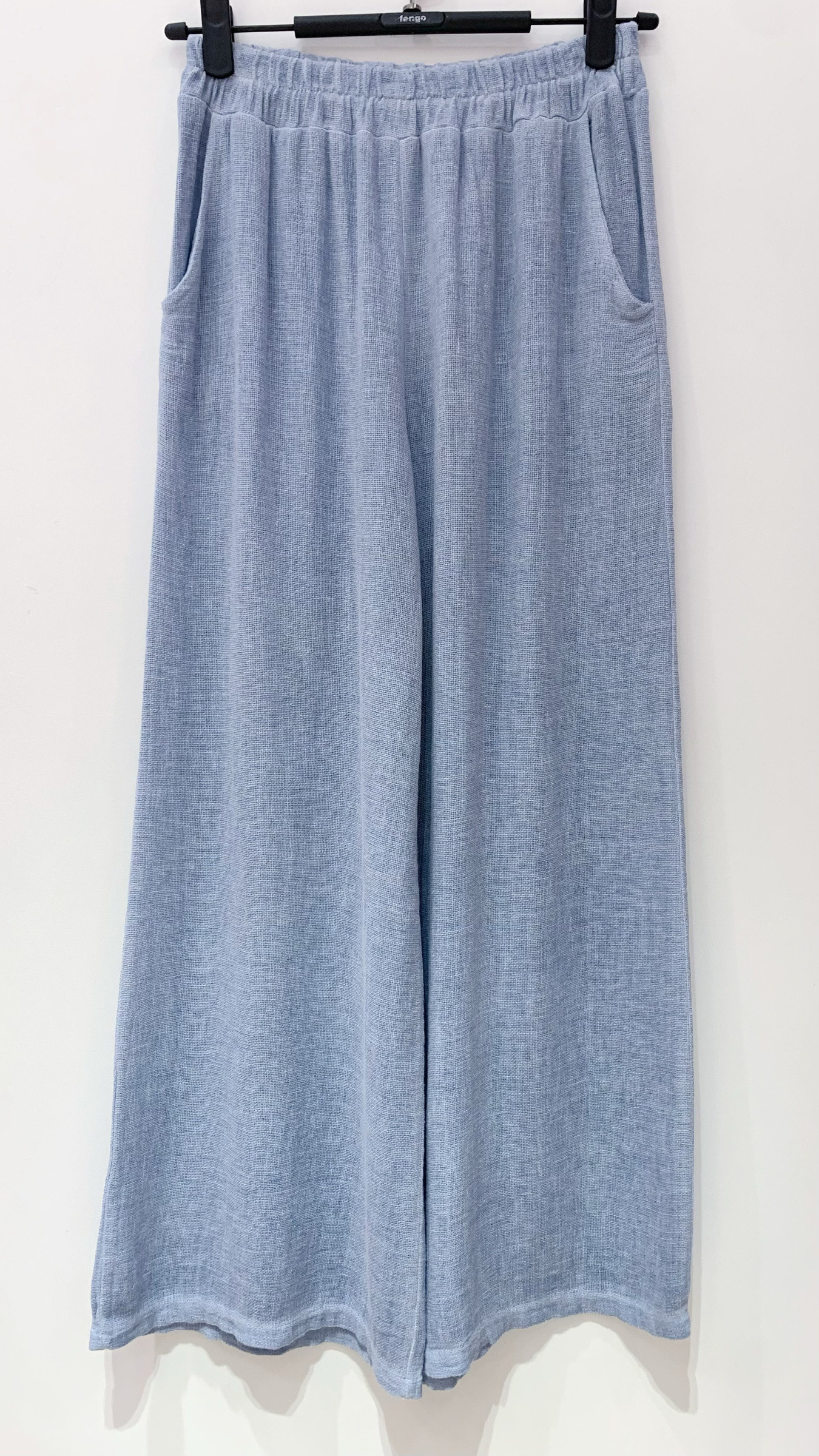 Grossiste Fengo by Pretty Collection - Pantalon fluide, coupe droite, en mélange lin ⁄ coton