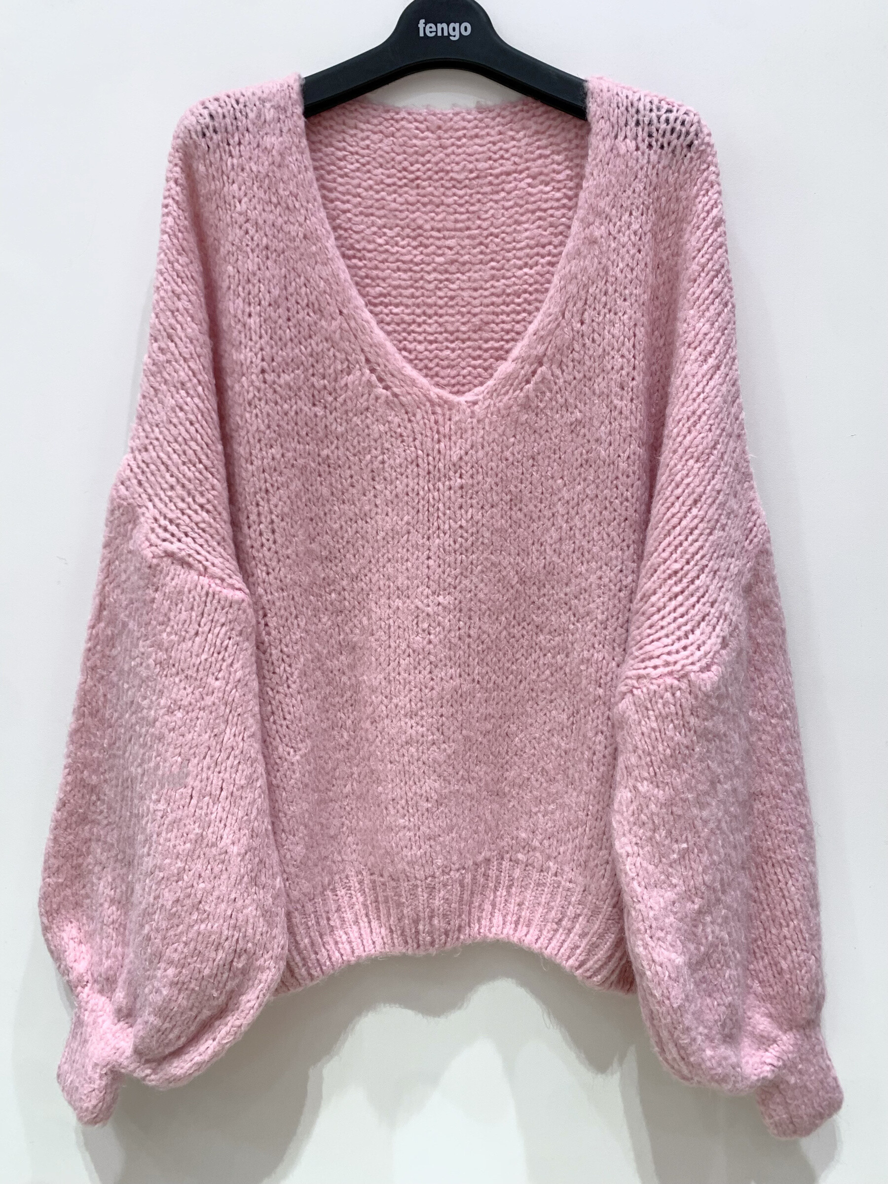 Grossiste Fengo by Pretty Collection - Pull oversize en mohair avec manches bouffantes