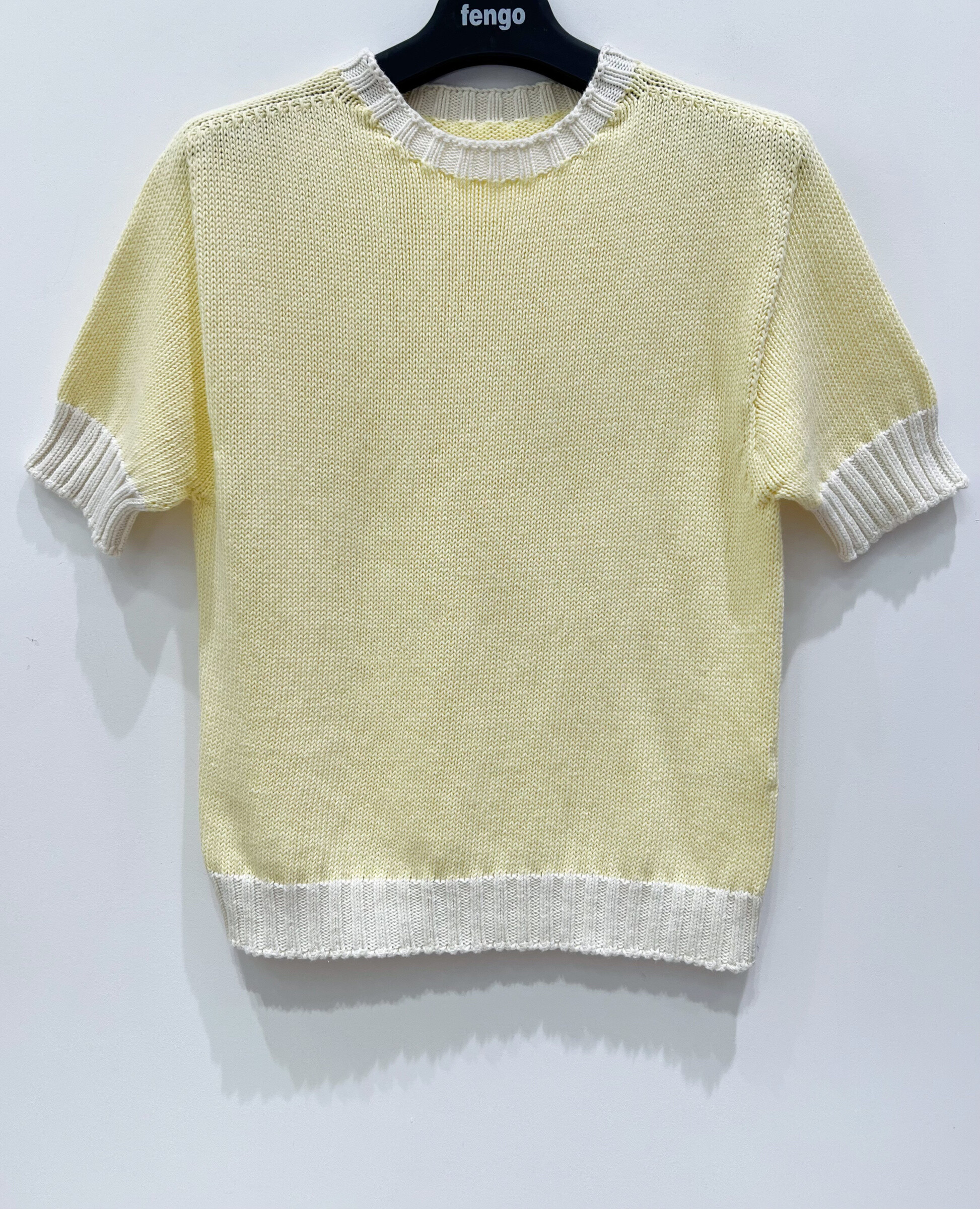 Großhändler Fengo by Pretty Collection - 3D -Pullover mit kontrastierenden Grenzen in Baumwolle