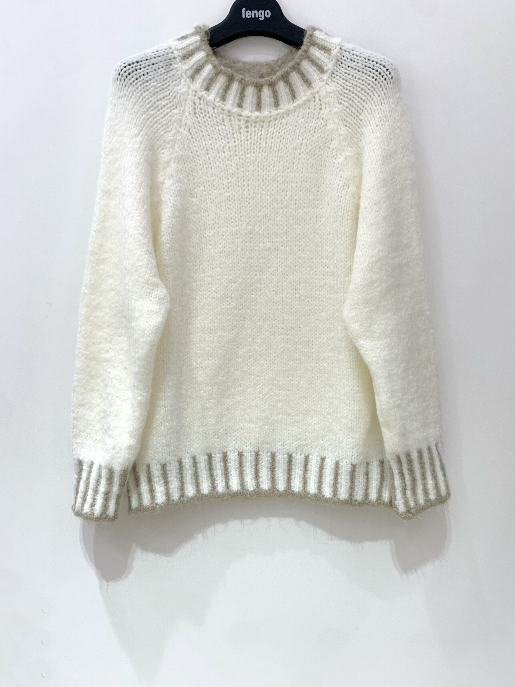 Grossiste Fengo by Pretty Collection - Pull en laine, à bordures contrastée