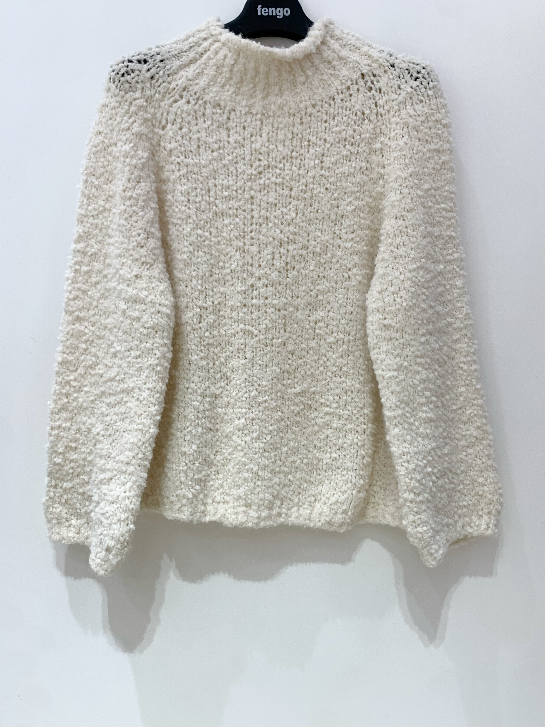 Grossiste Fengo by Pretty Collection - Pull bouclette en laine et col montant (dernier réassort)