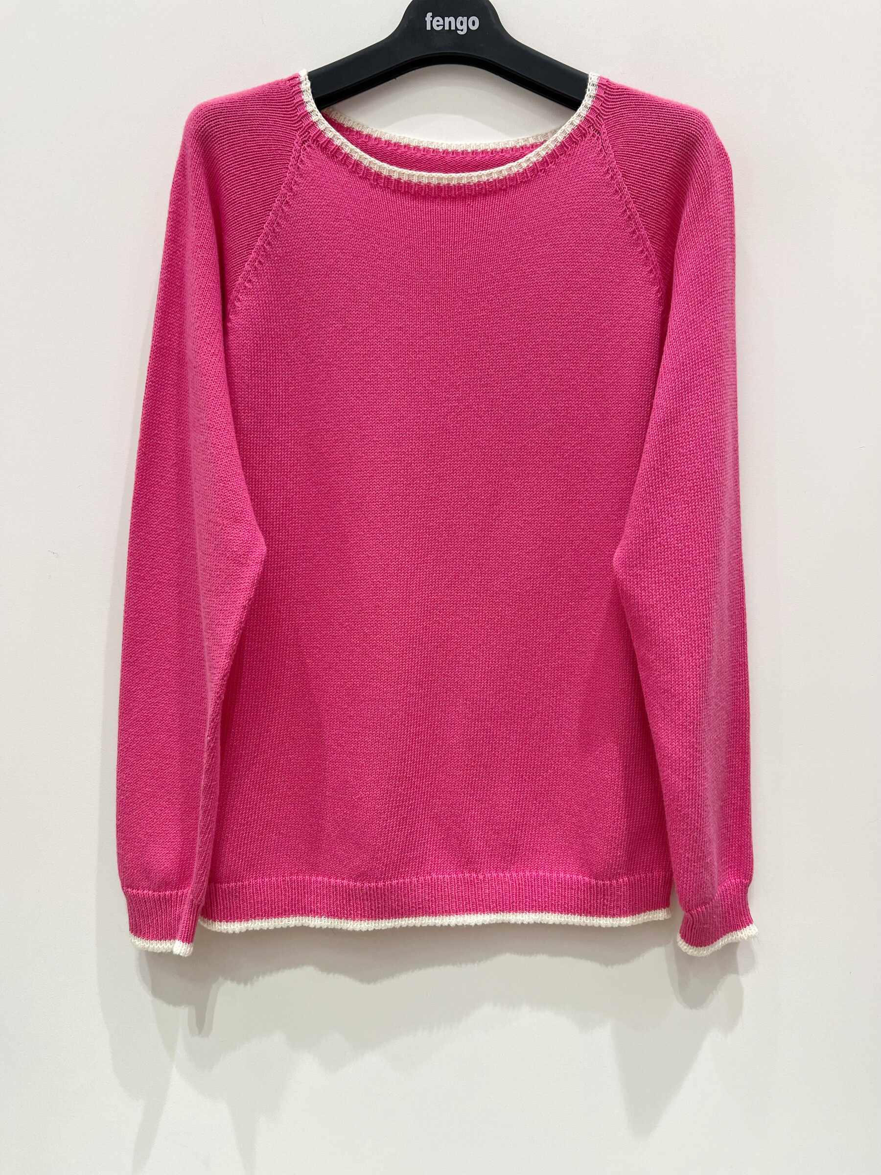 Grossiste Fengo by Pretty Collection - Pull 3D en coton, avec bordures contrastées et manches longues