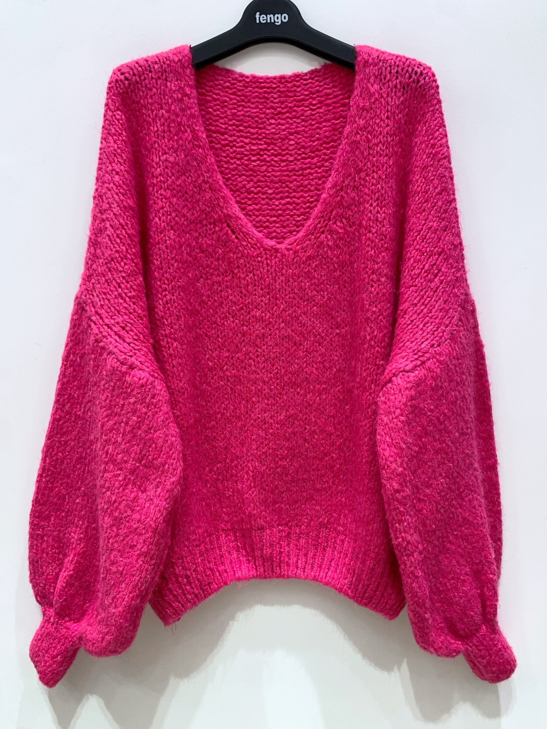Grossiste Fengo by Pretty Collection - Pull oversize en mohair avec manches bouffantes