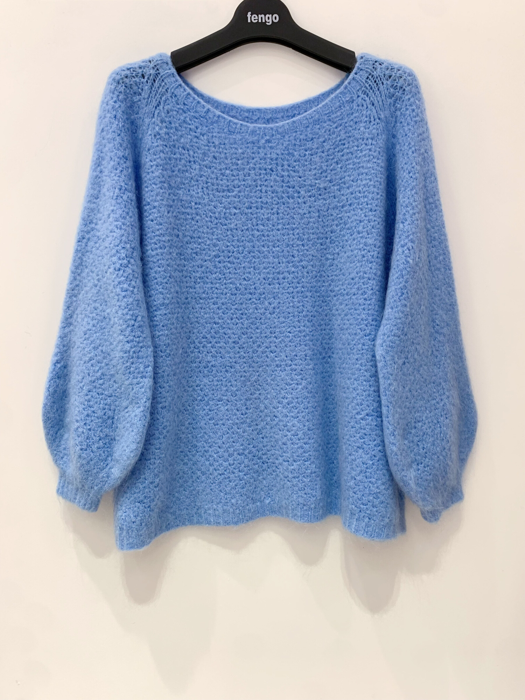 Grossiste Fengo by Pretty Collection - Pull 3D, fluffy en mohair doux avec manches ballons