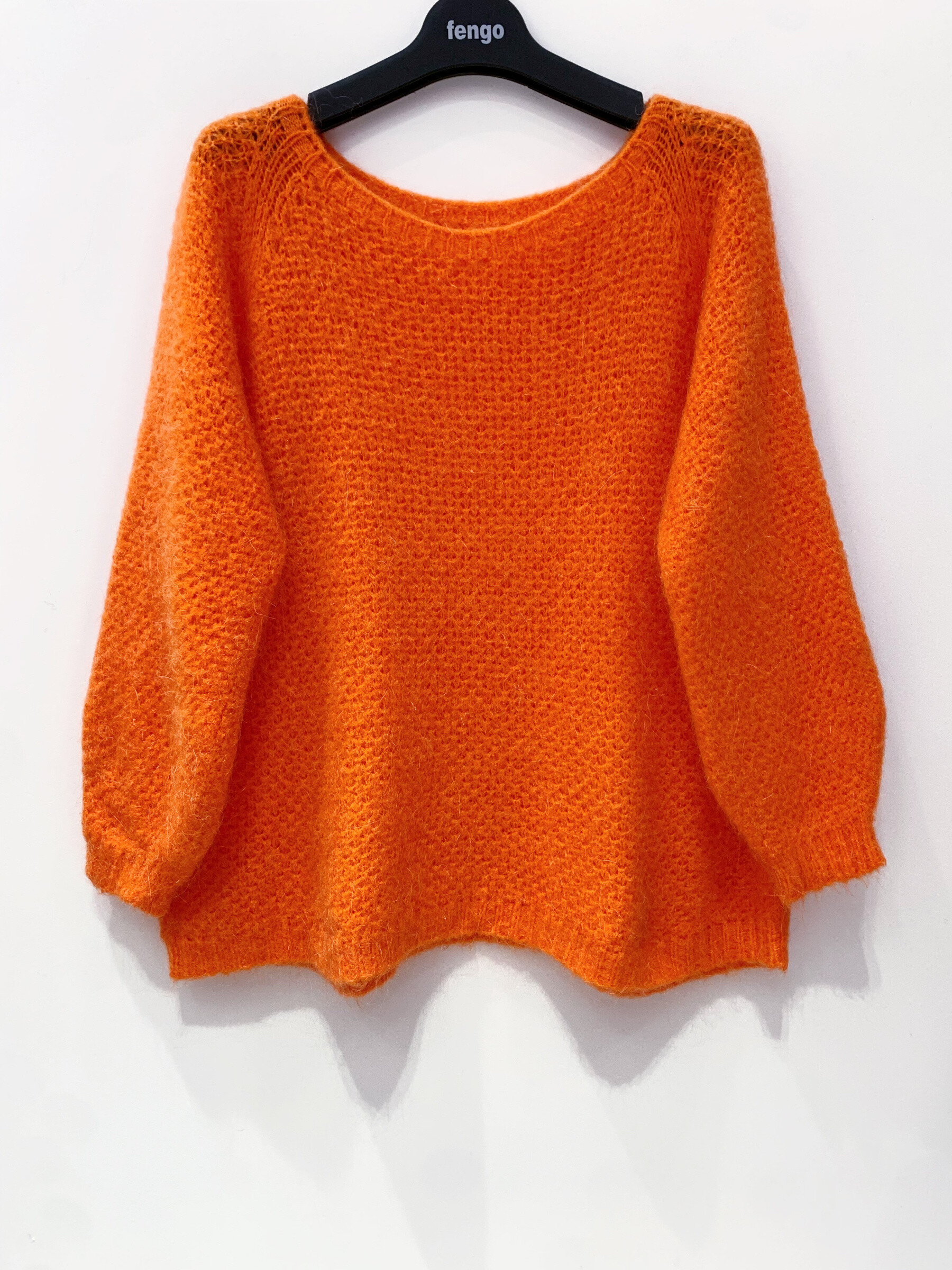 Grossiste Fengo by Pretty Collection - Pull 3D, fluffy en mohair doux avec manches ballons