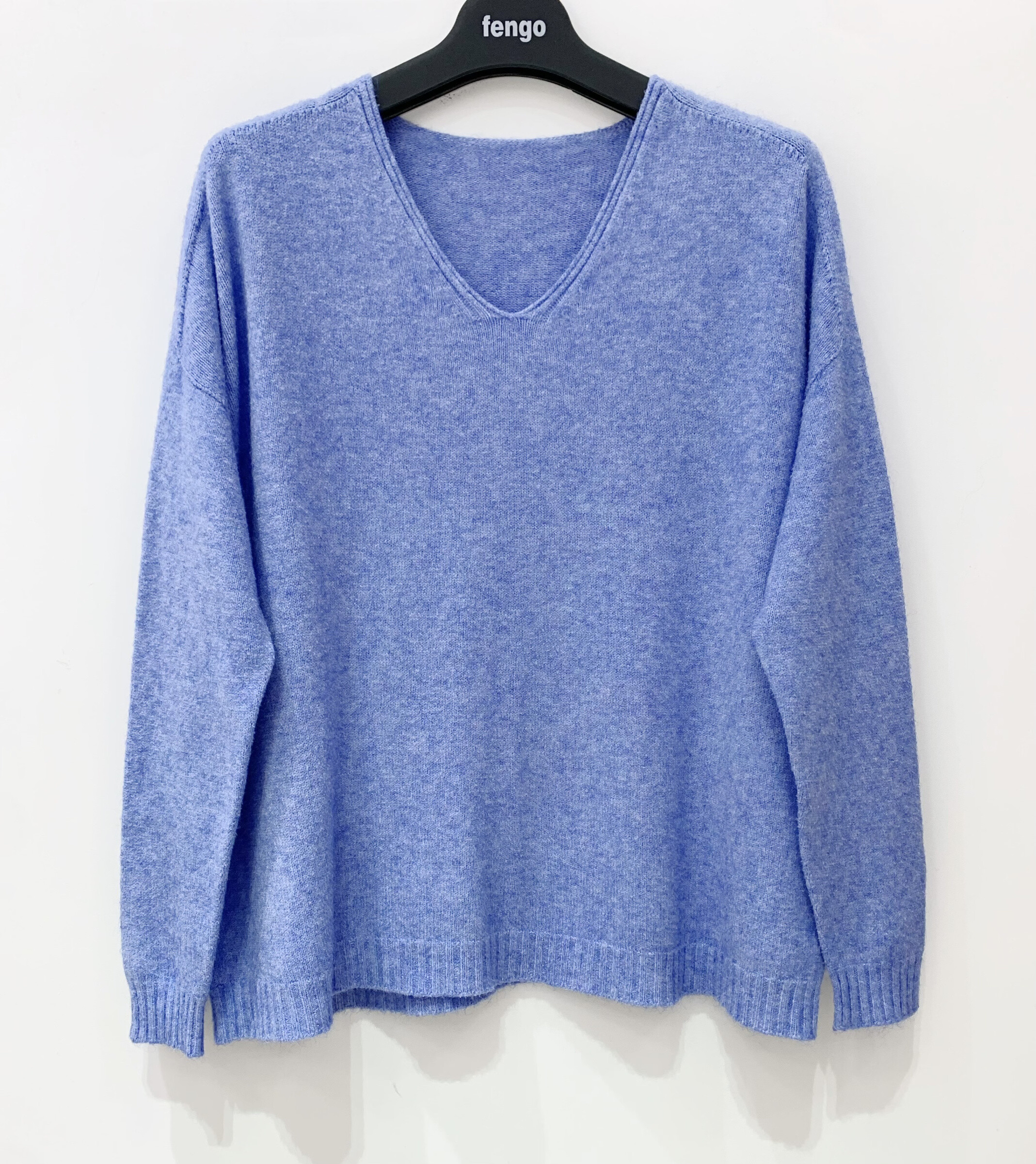 Großhändler Fengo by Pretty Collection - 3D-Pullover mit V-Ausschnitt, gestrickt in Italien