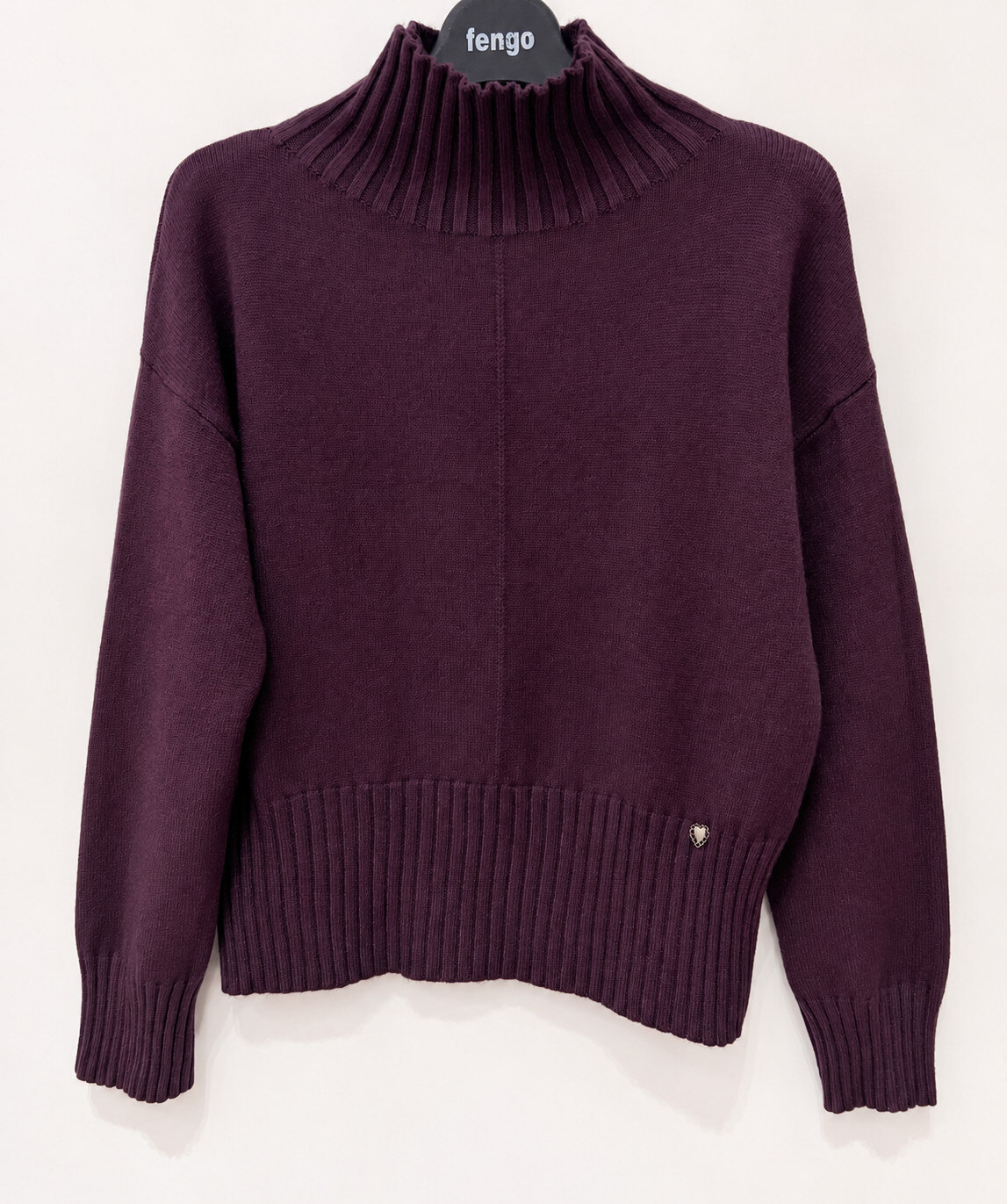 Großhändler Fengo by Pretty Collection - Strickpullover mit hohem Kragen und langen Ärmeln.