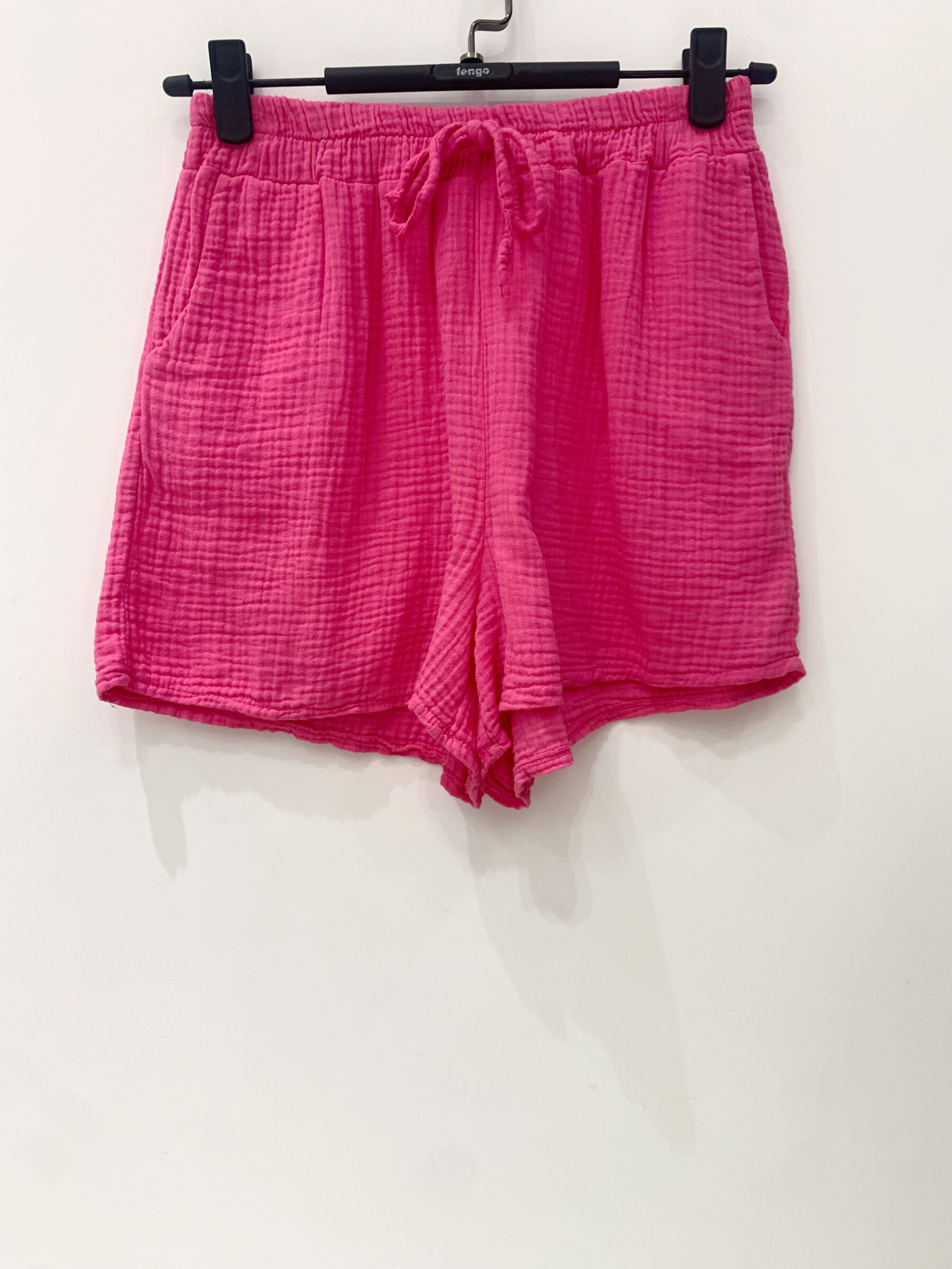 Grossista Fengo by Pretty Collection - Short in garza di cotone con 2 tasche