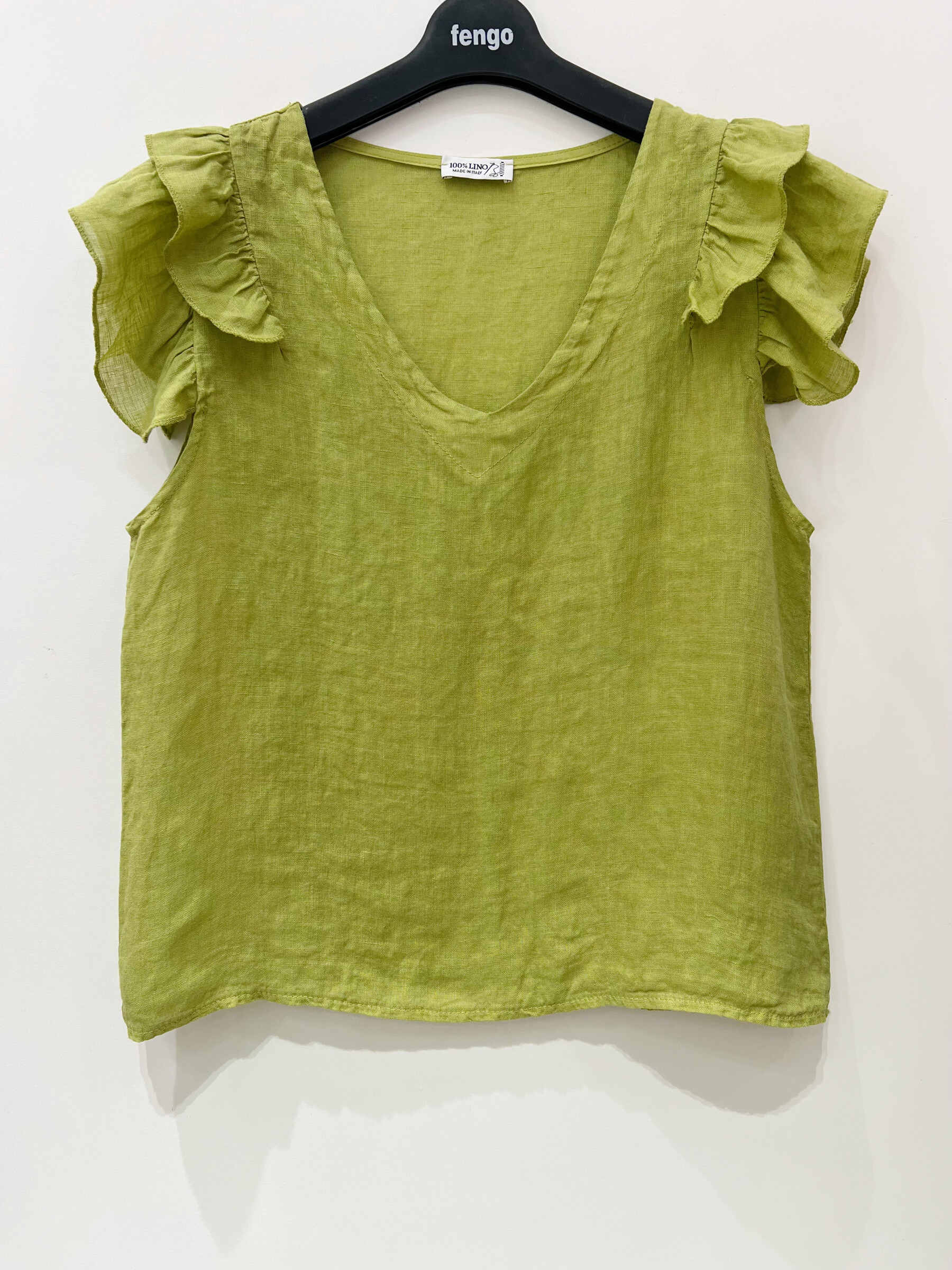 Wholesaler Fengo by Pretty Collection - Ruffled linen blouse