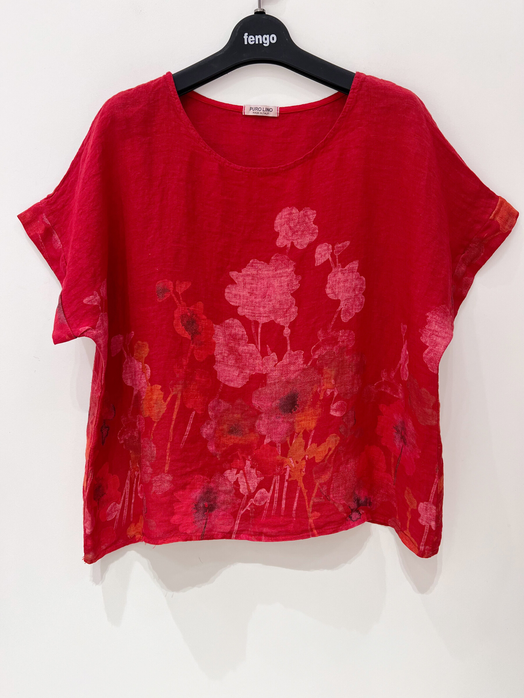Wholesaler Fengo by Pretty Collection - Flax t-shirt with floral print.