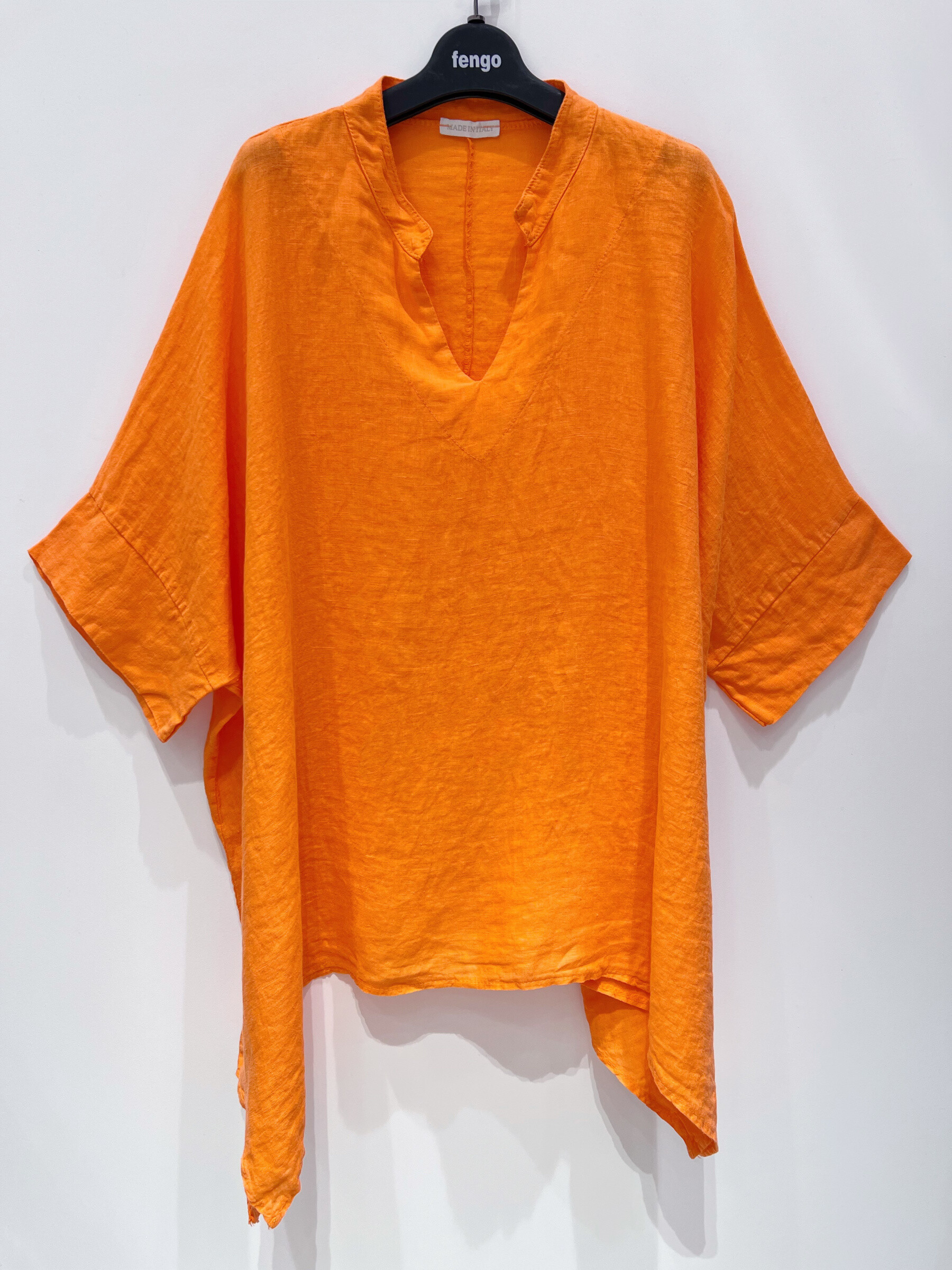Großhändler Fengo by Pretty Collection - Weite Leinenbluse - „Poncho“