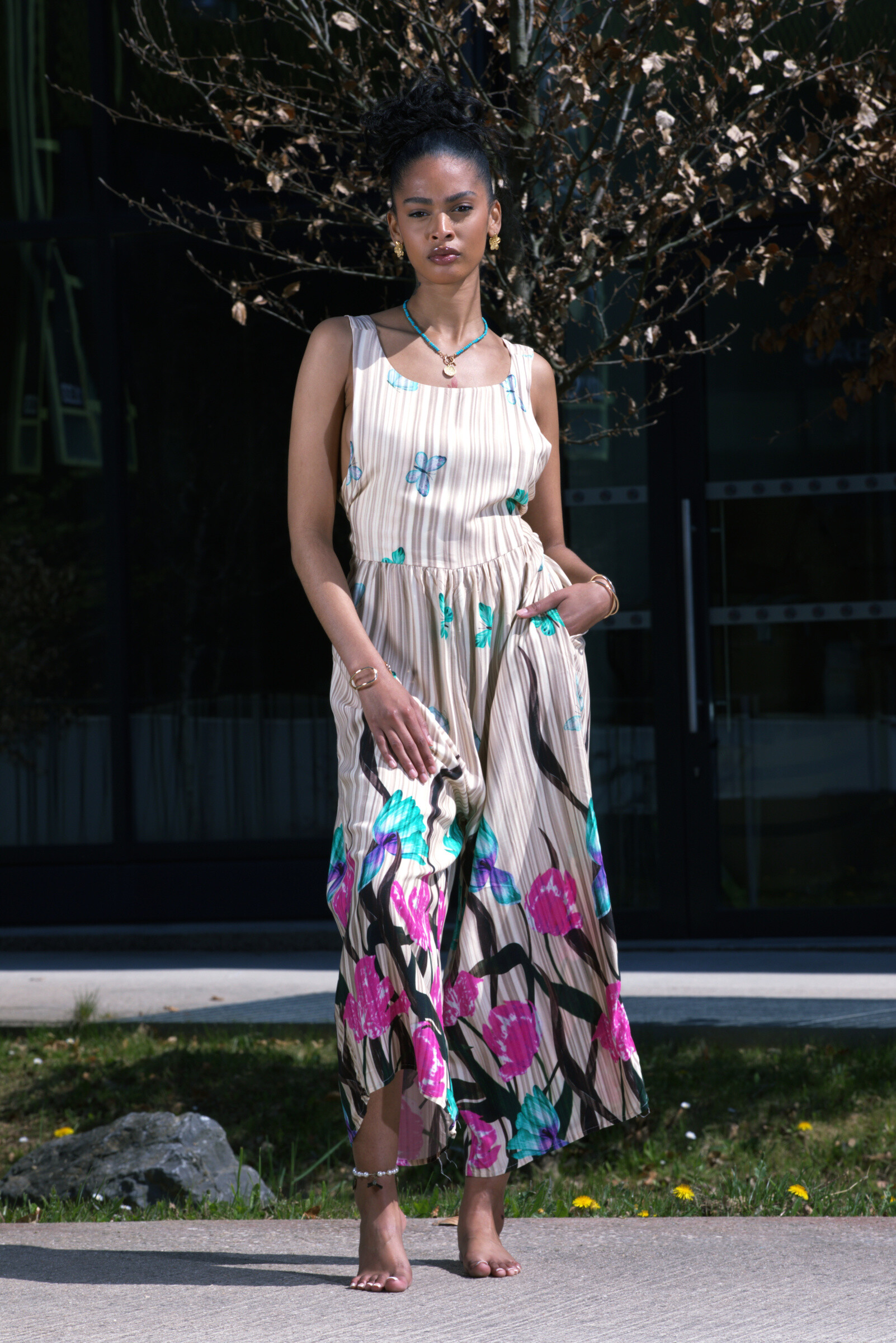 Wholesaler FENOMEN - Sleeveless with print pants combination - Viscose