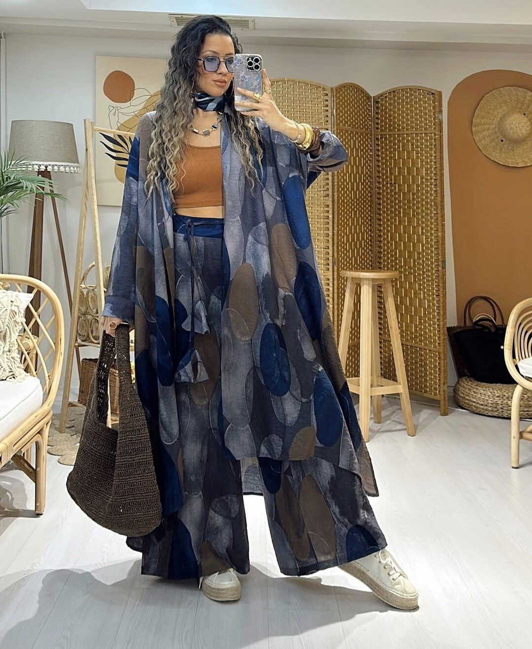 Grossista FENOMEN - Set Camicia Lunga & Pantaloni Ampi Abbinati in Viscosa