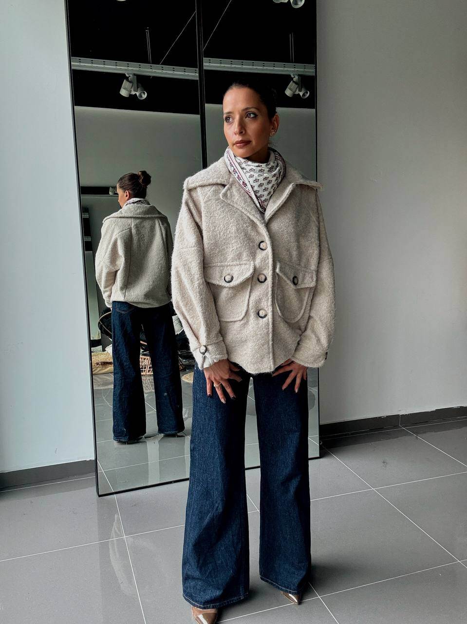Grossiste ASHILDA PARIS - Manteau texturé avec grandes poches – Taille Unique