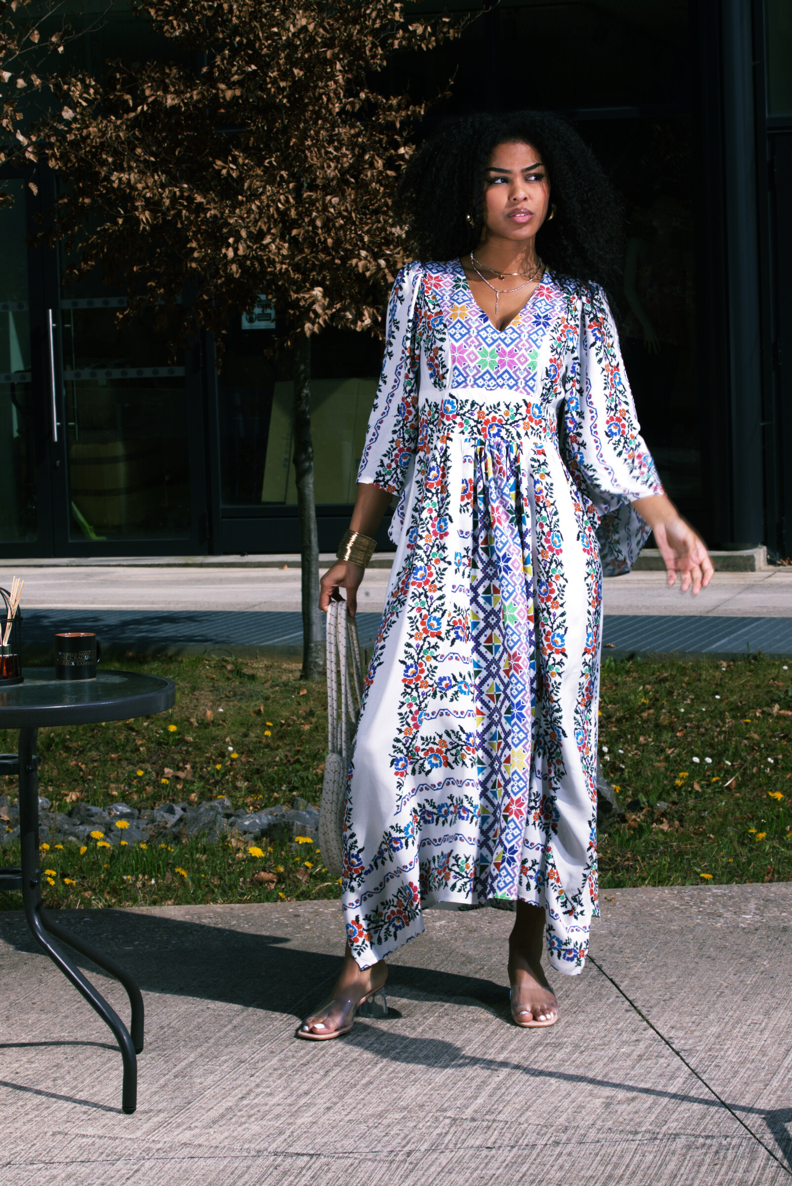 Grossiste FENOMEN - Robe Longue Bohème à Motifs Ethniques - Viscose