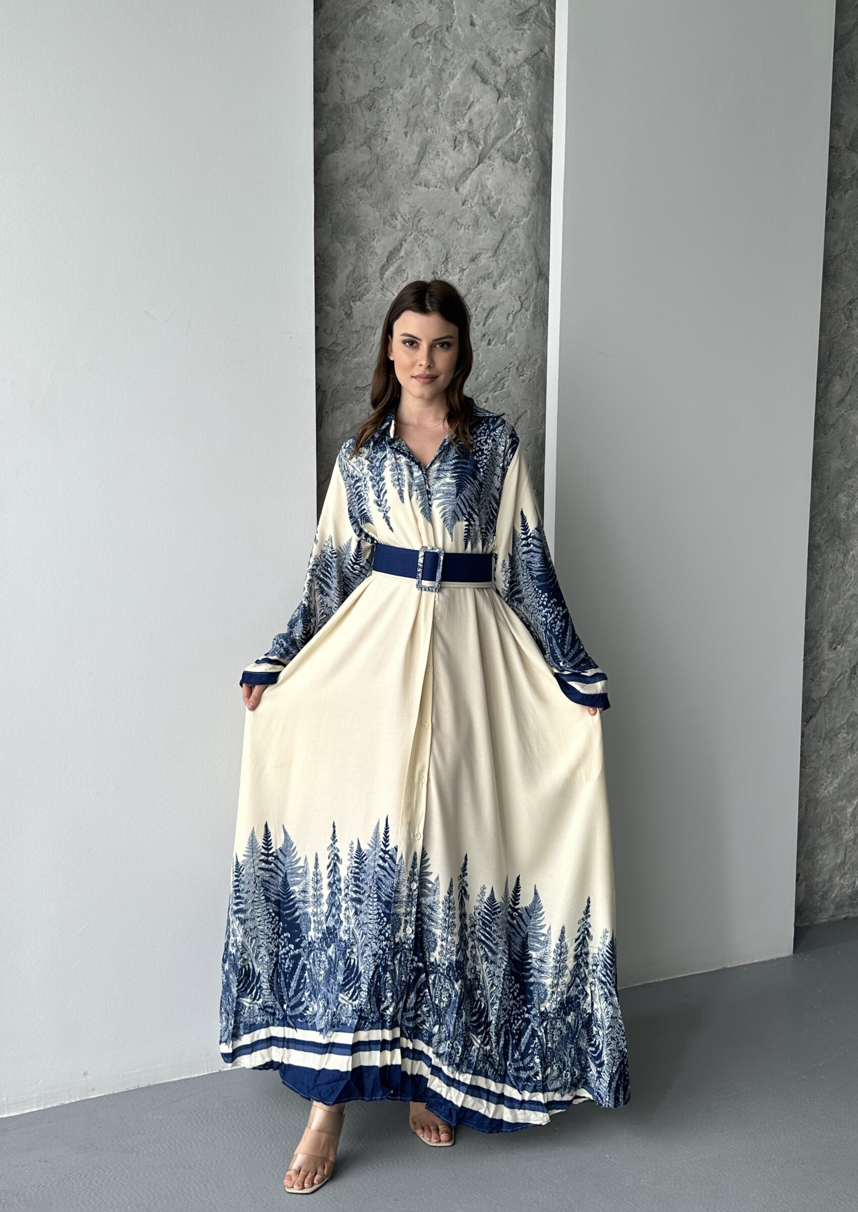 Grossiste FENOMEN - Robe Longue Élégante à Motifs Naturels
