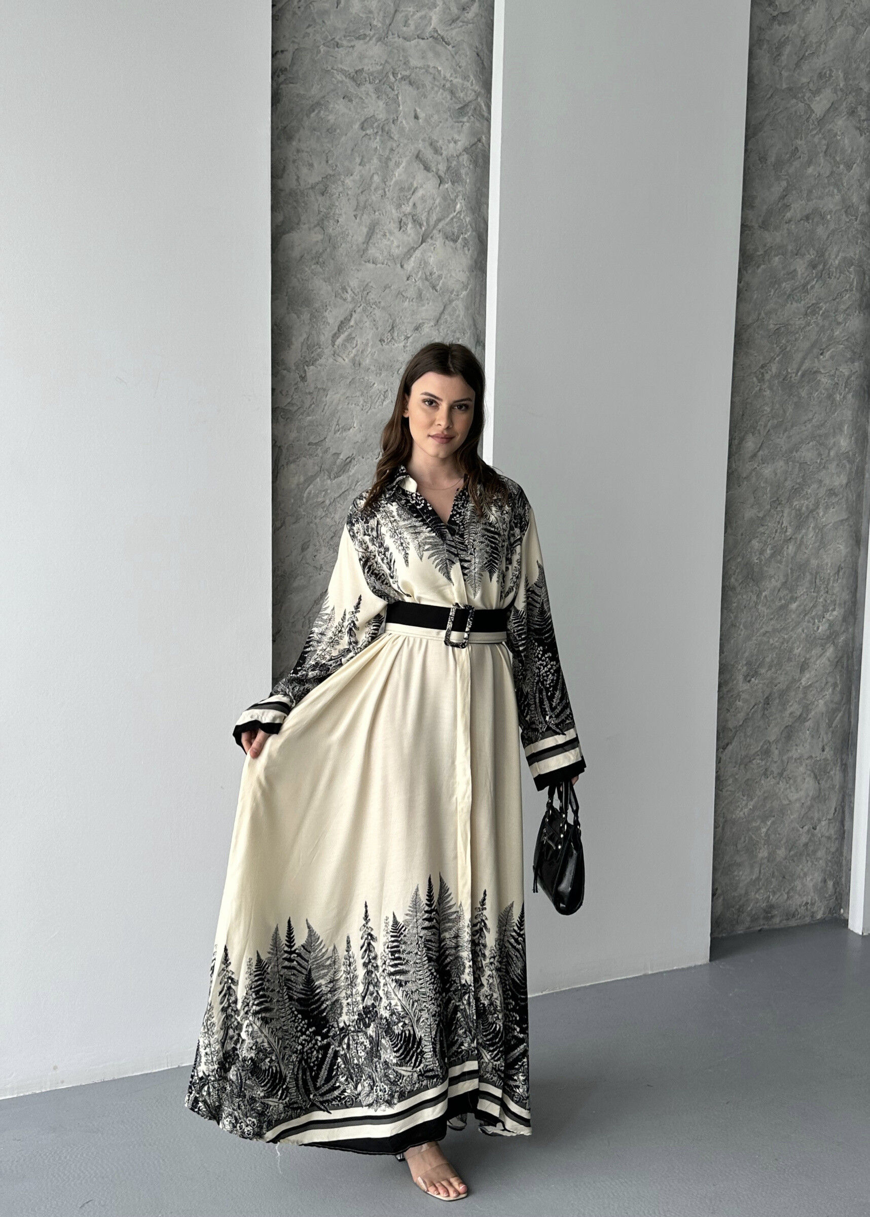 Grossiste FENOMEN - Robe Longue Élégante à Motifs Naturels