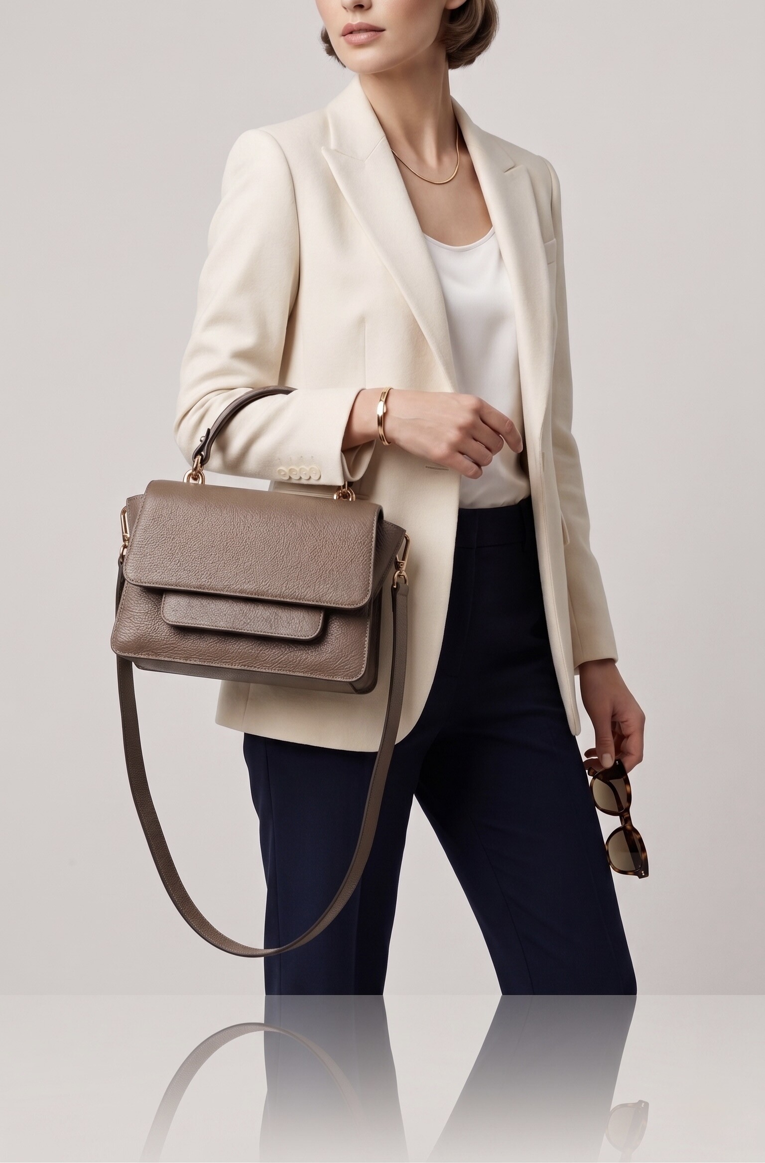 Wholesaler FERRARINA - Fluid Companion BAG IN GENUINE LEATHER