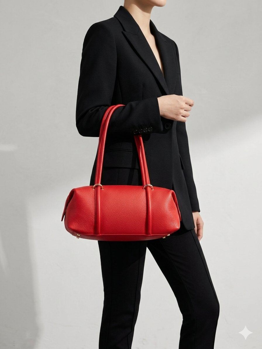 Wholesaler FERRARINA - Minimalist leather cylinder bag