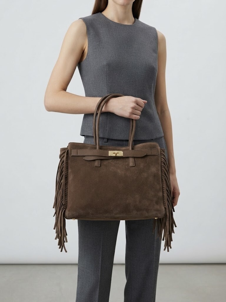 Wholesaler FERRARINA - GENUINE LEATHER BAG   Wild Fringe