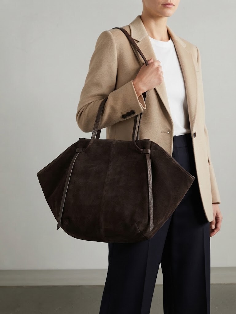 Wholesaler FERRARINA - GENUINE LEATHER BAG Eclipse Suede