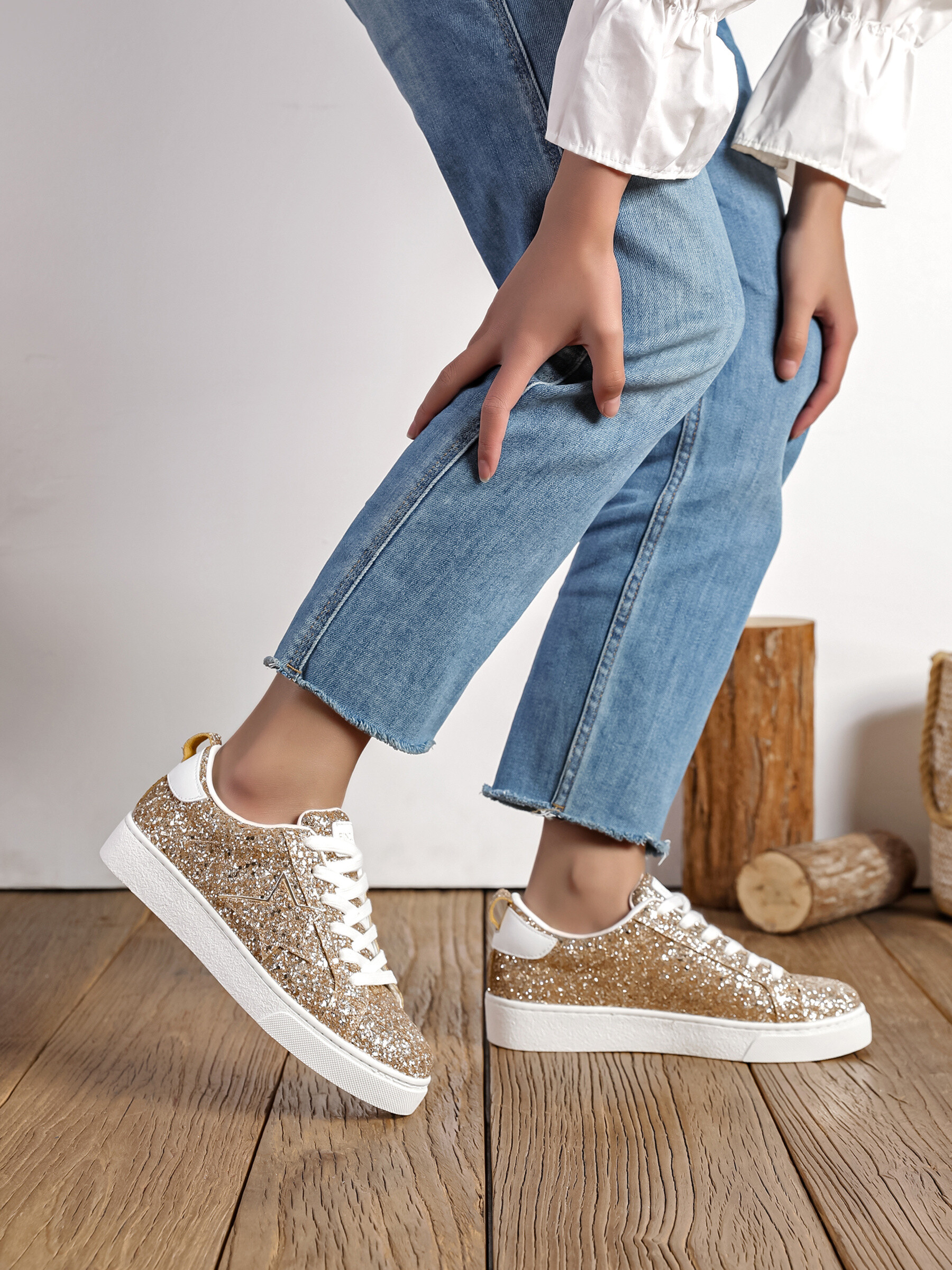 Grossista FINDLAY / COVANA - Scarpe da ginnastica glitterate