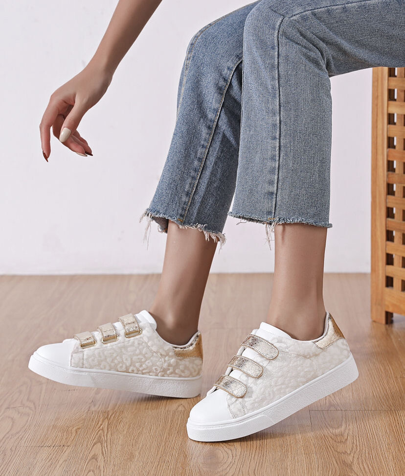 Großhändler FINDLAY / COVANA - Goldene Findlay-Sneaker mit Klettverschluss