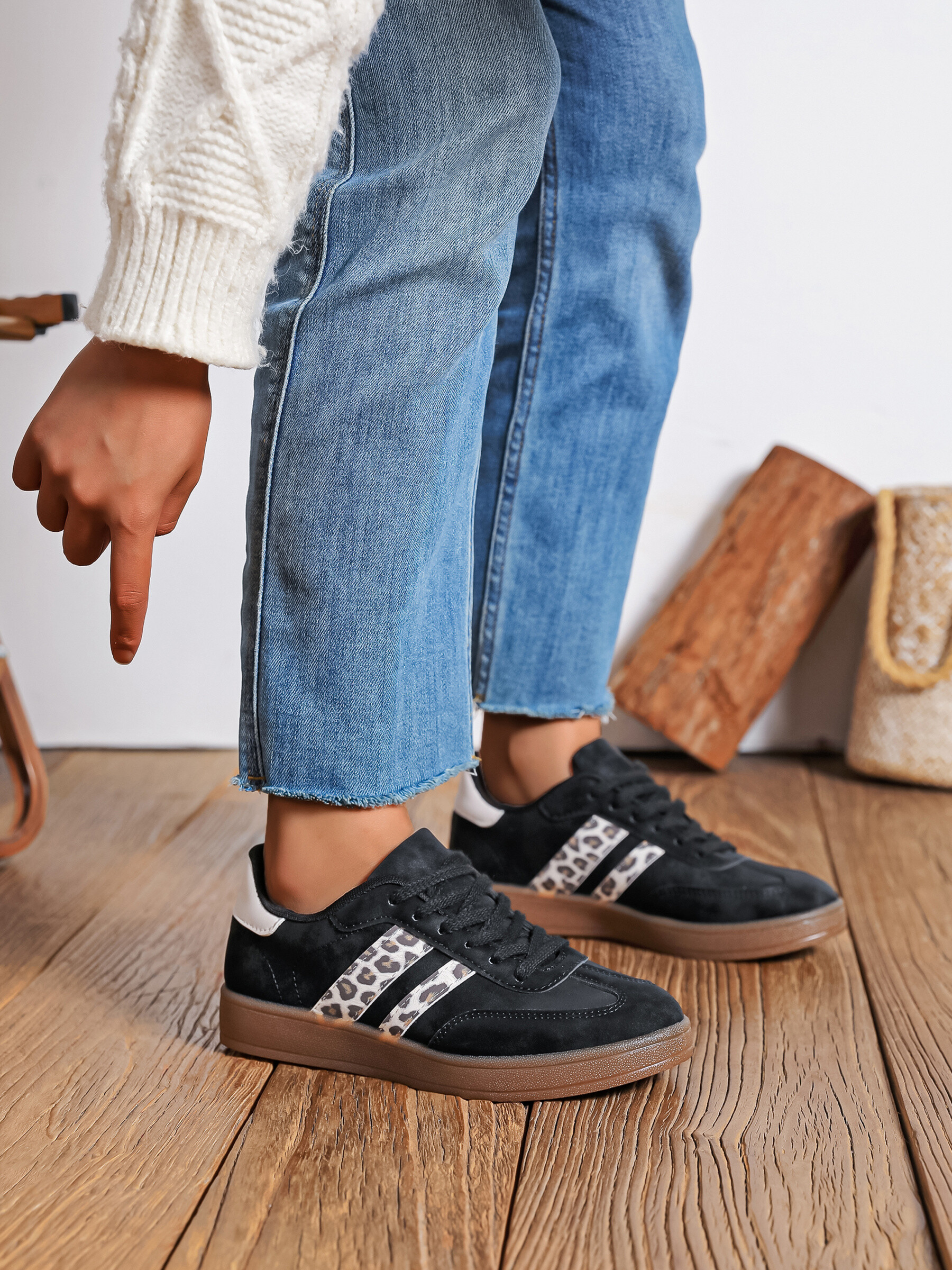 Striped sneakers