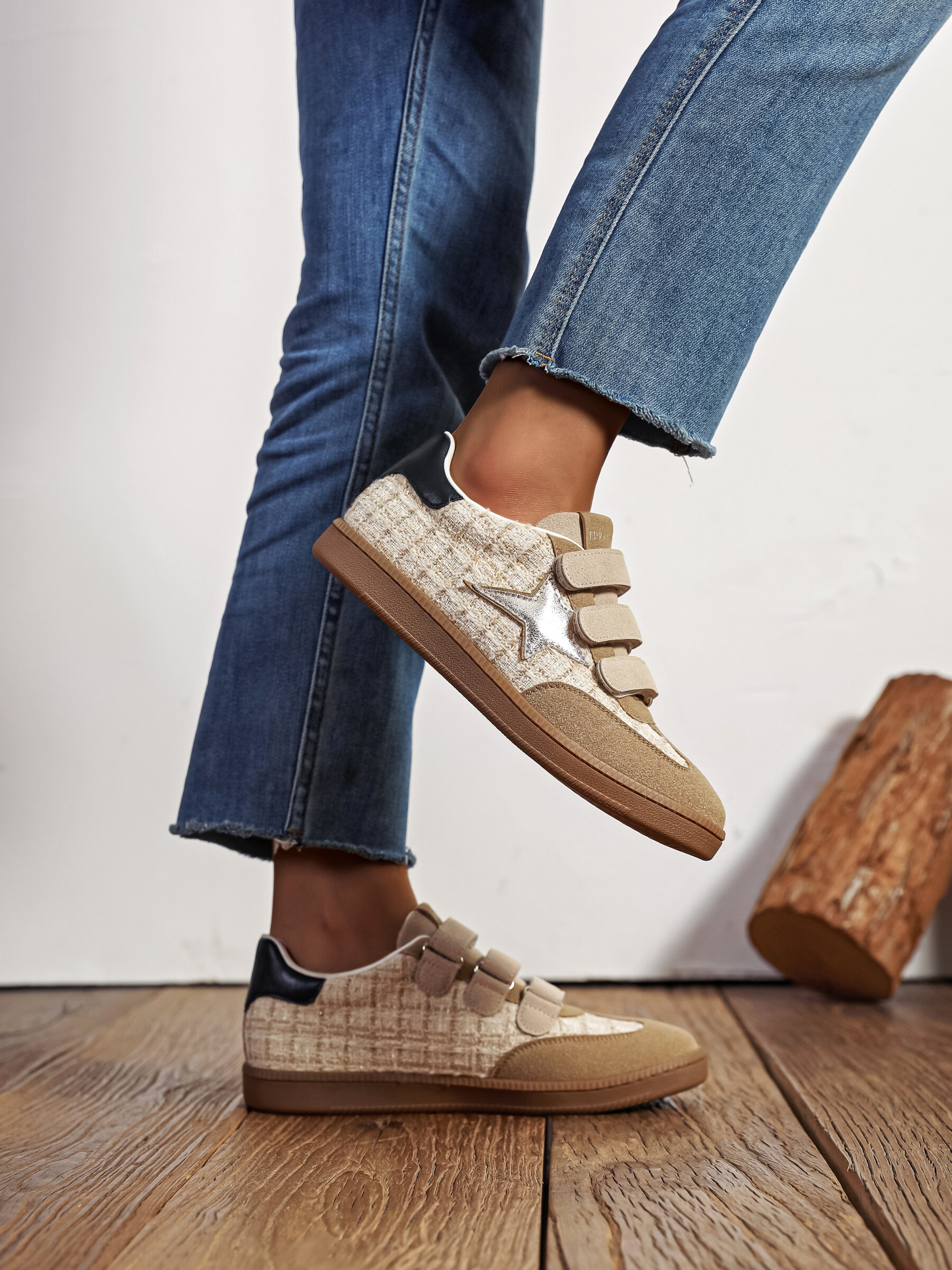 Wholesaler FINDLAY / COVANA - Tweed sneakers with a distressed look