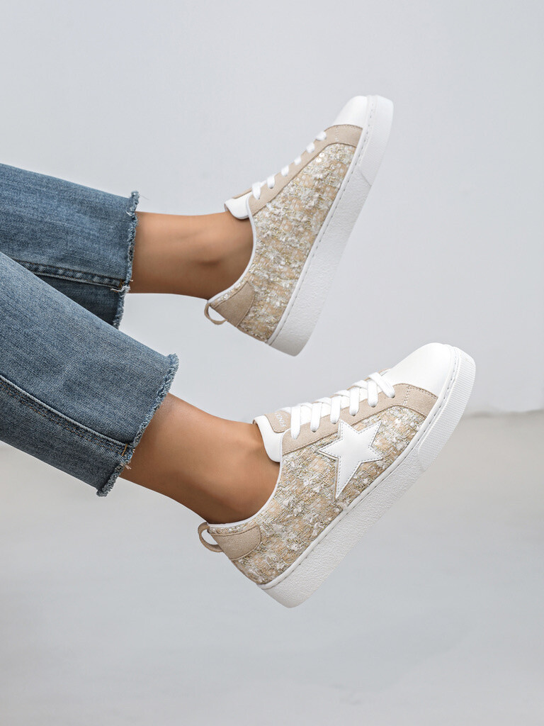 Grossista FINDLAY / COVANA - Sneaker dorate di Tweed
