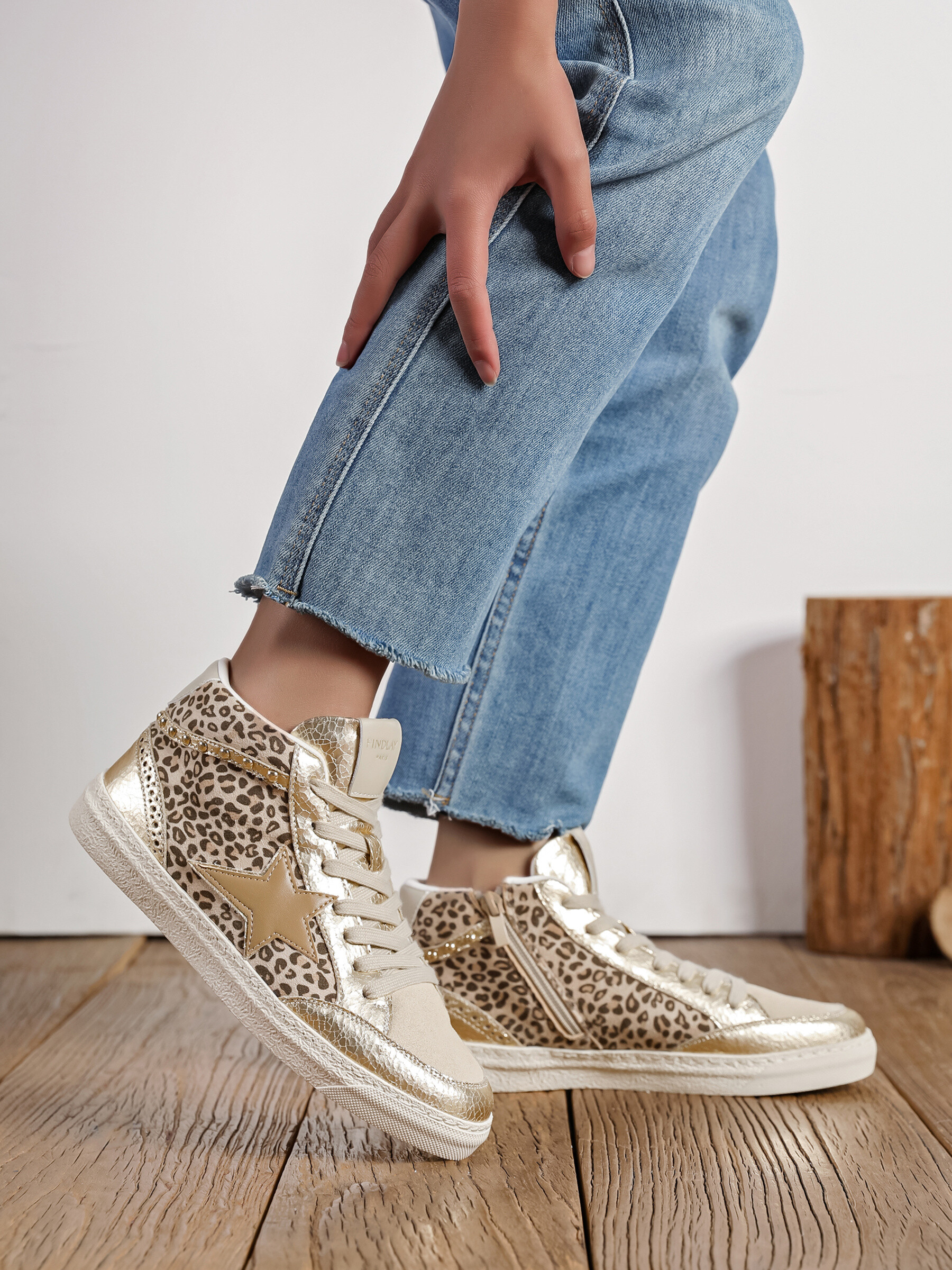Grossista FINDLAY / COVANA - Sneaker alte leopardate
