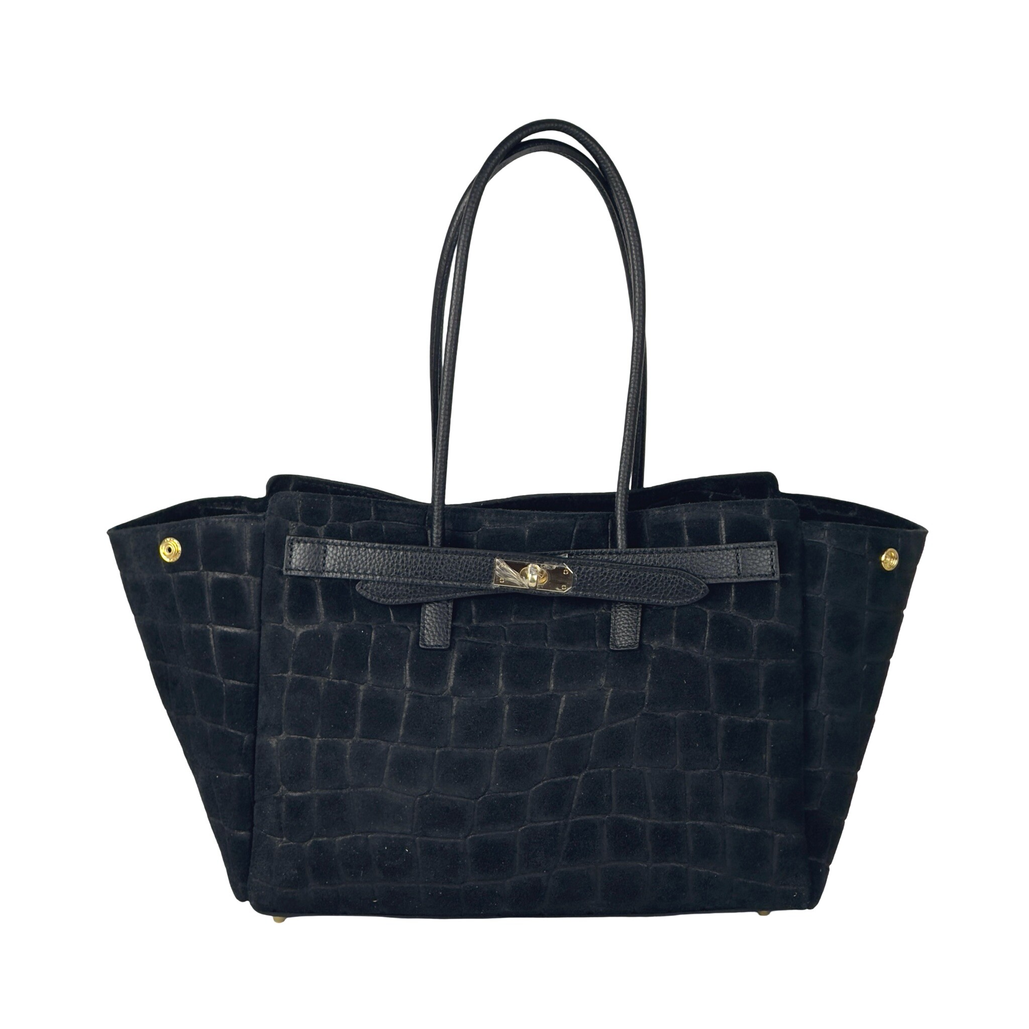 Wholesaler FIORE BAGS - shopping bag in printed suede genuine leather made in Italy