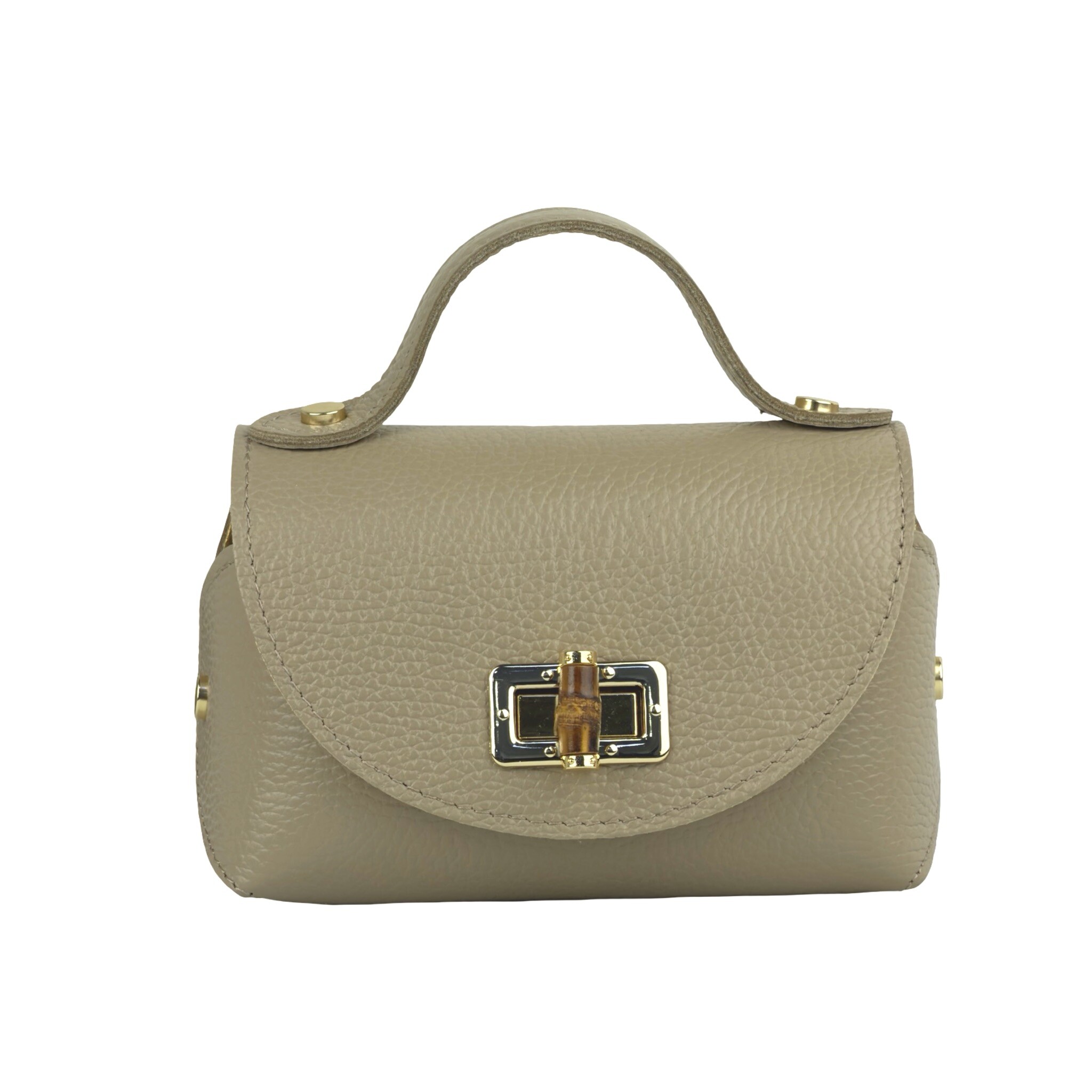 Wholesaler FIORE BAGS - LEATHER BAG WITH BAMBOO CLOSURE AND ADJUSTABLE LEATHER STRAP