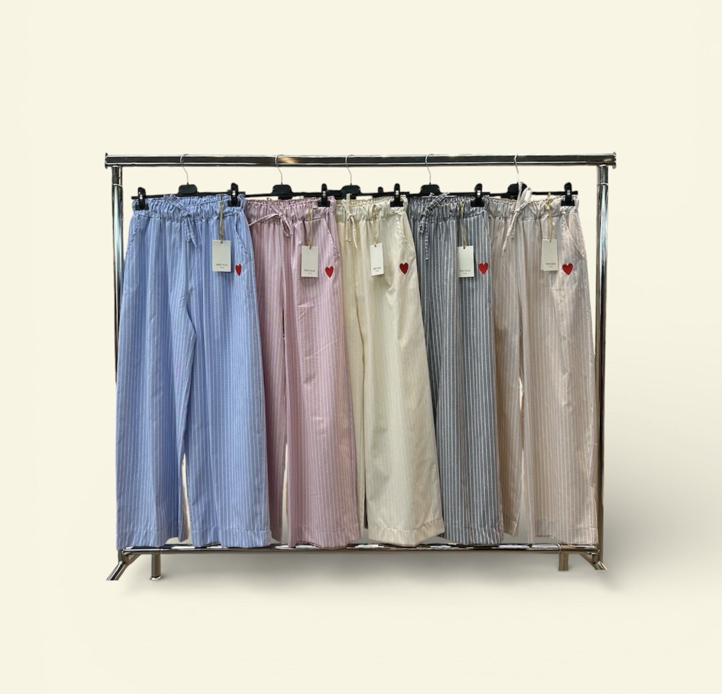 Grossista FIRSTAGE - Pantaloni a righe con elastico in vita
