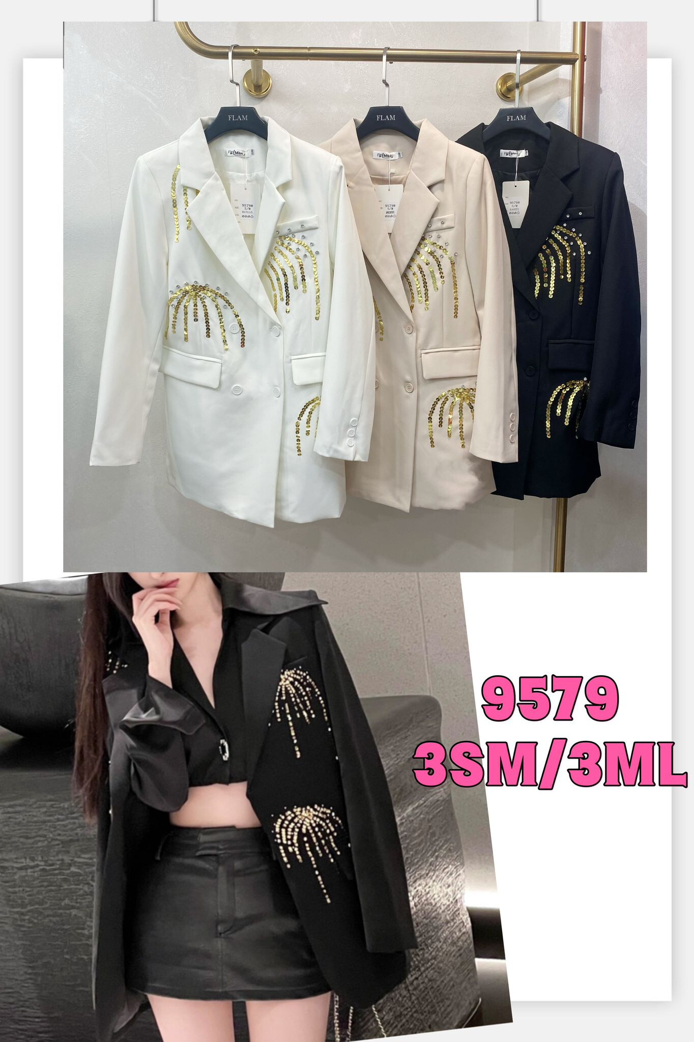 Großhändler Flam Mode - Blazer mit Pailletten