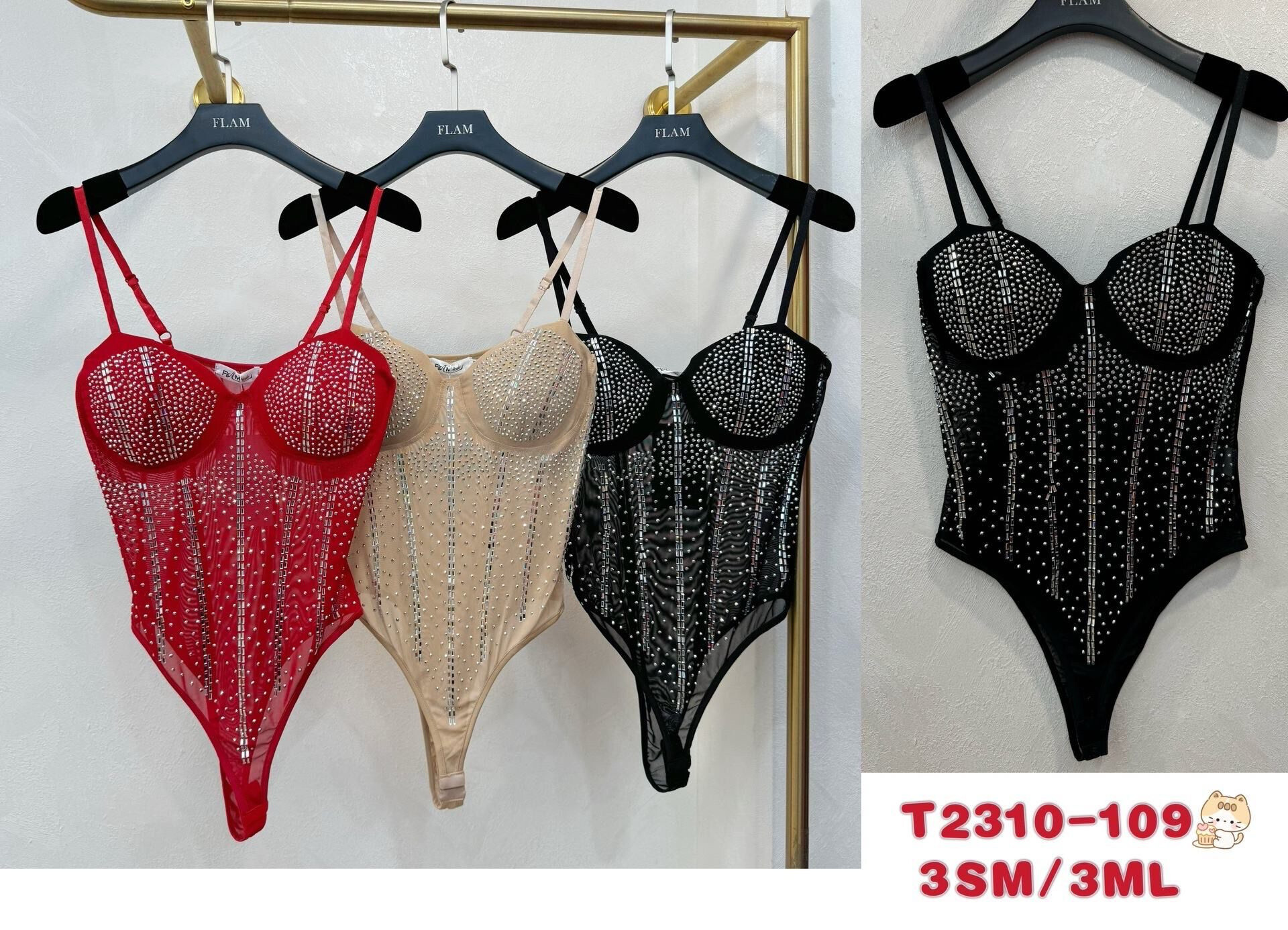 Grossiste Flam Mode - Body transparent avec strass