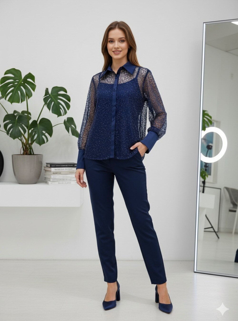 Mayorista Flam Mode - Camisa transparente transparente larga y manera