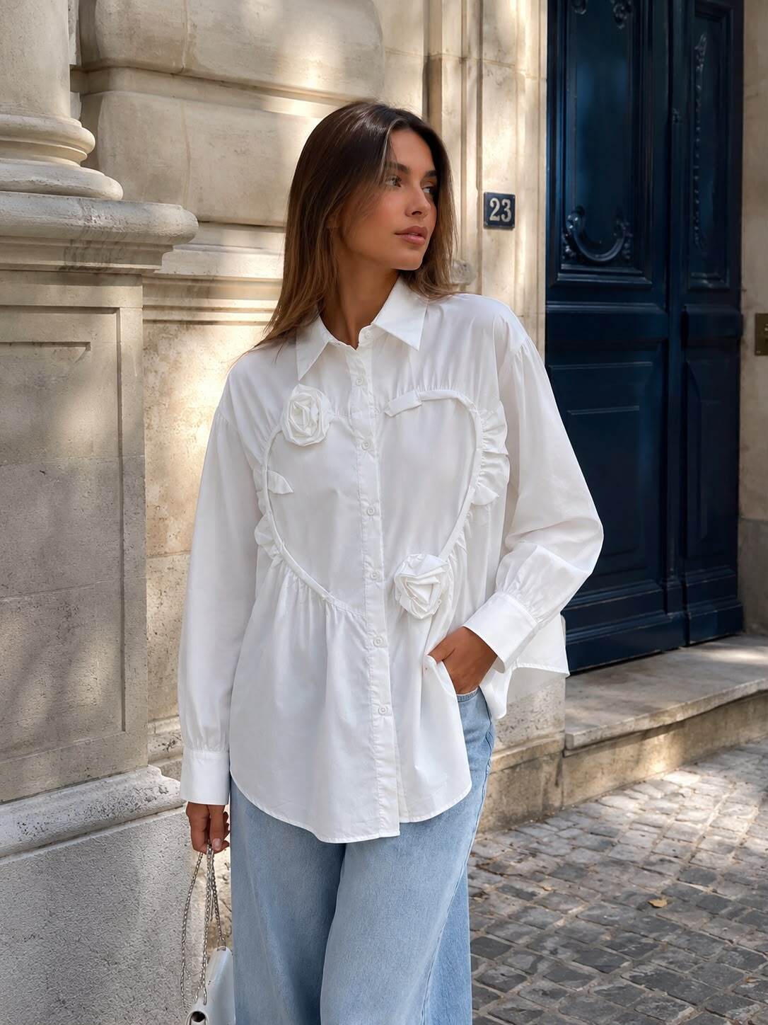 Grossista Flam Mode - Camicia con volant a cuore