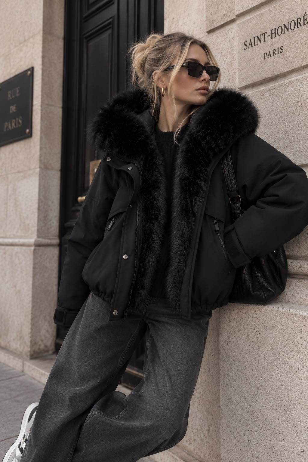 Wholesaler Flam Mode - Short padded jacket with faux fur hood