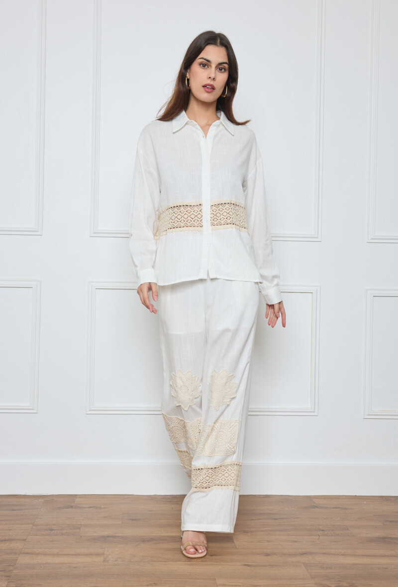 Wholesaler Flam Mode - Together with embroidery, composed of a shirt and pants