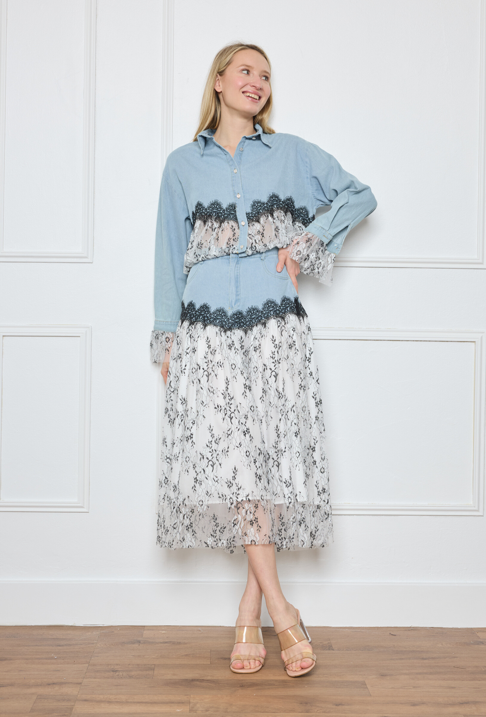 Wholesaler Flam Mode - John and lace together, top and skirt