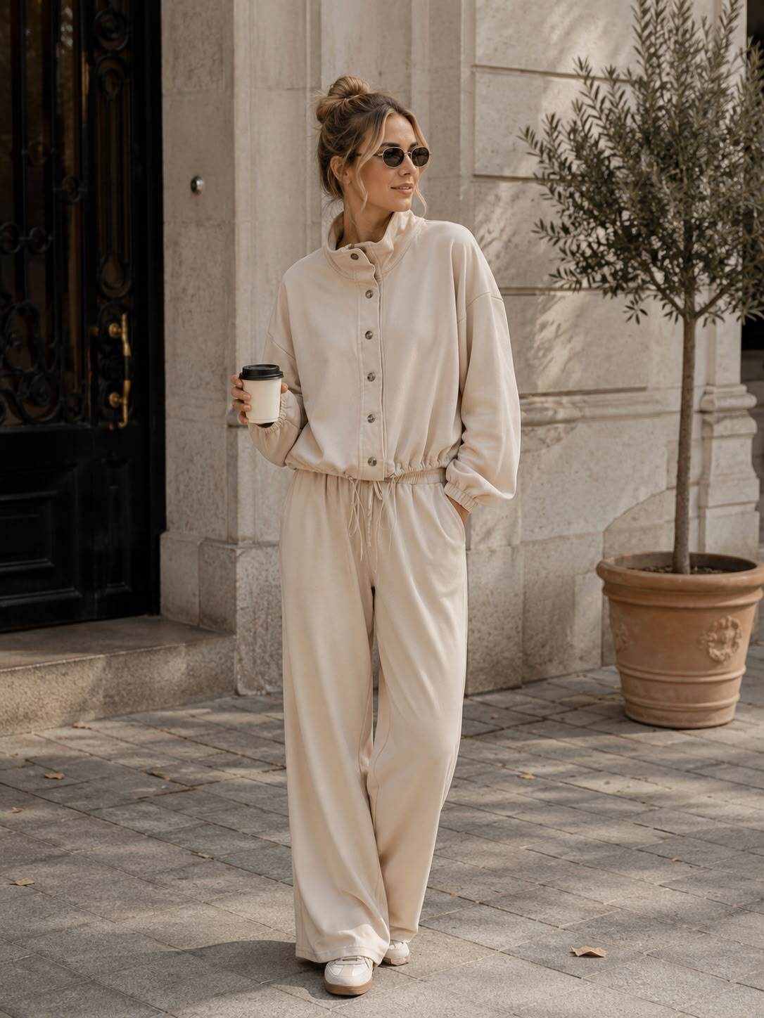 Grossiste Flam Mode - Ensemble casual veste et pantalon fluide