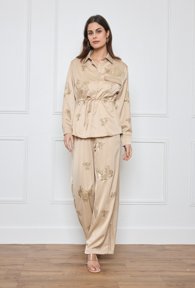Wholesaler Flam Mode - Currency shirt set and pants