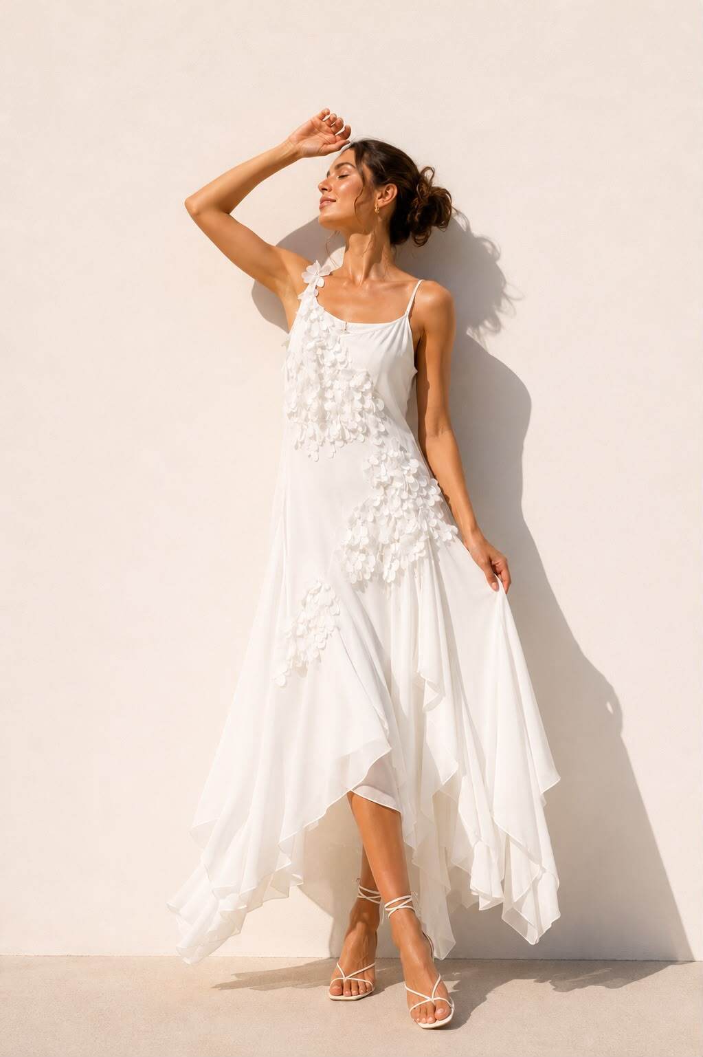 Grossiste Flam Mode - Robe asymétrique fleur cascade