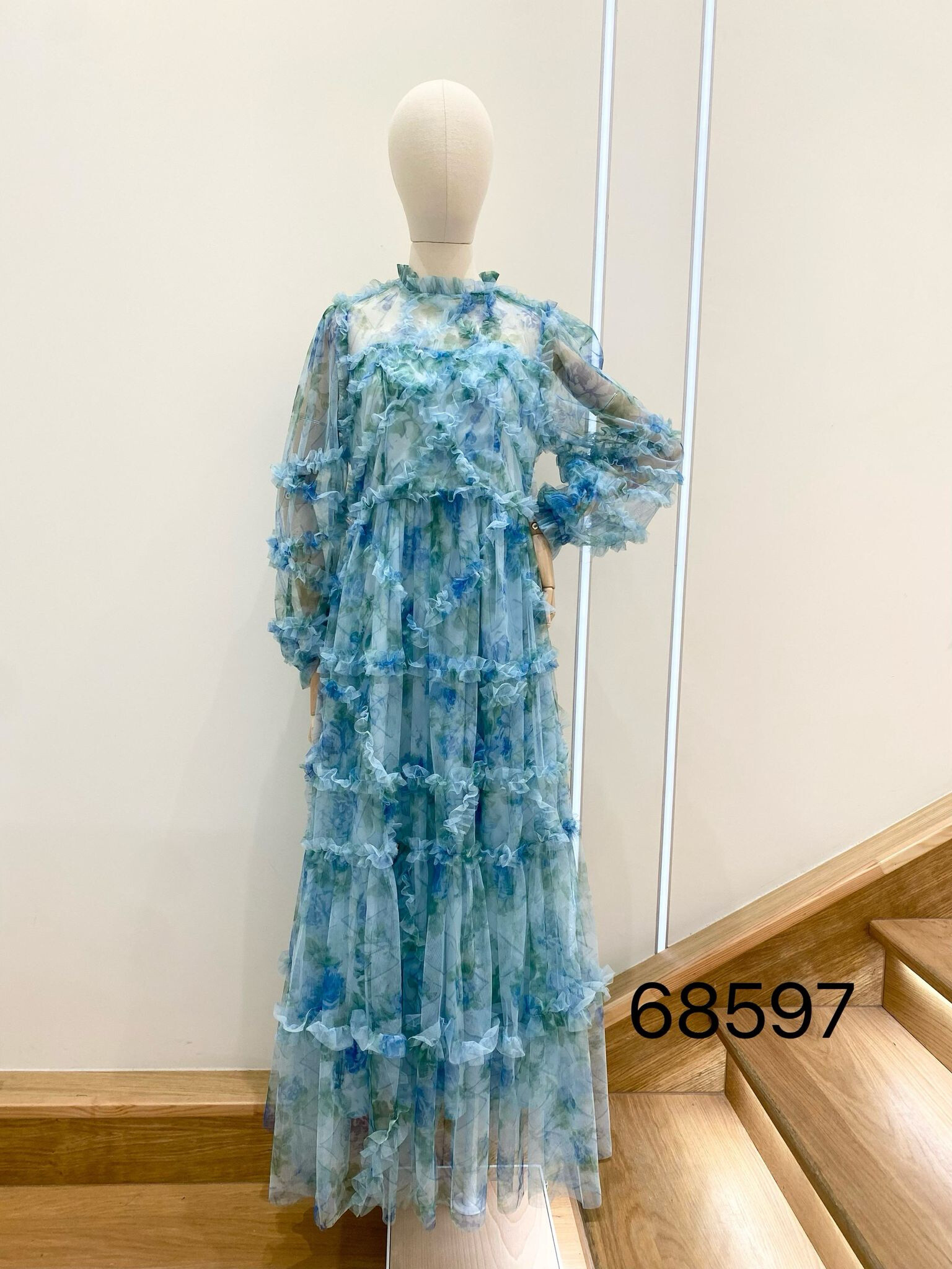 Wholesaler Flam Mode - Long flower dress in tulle