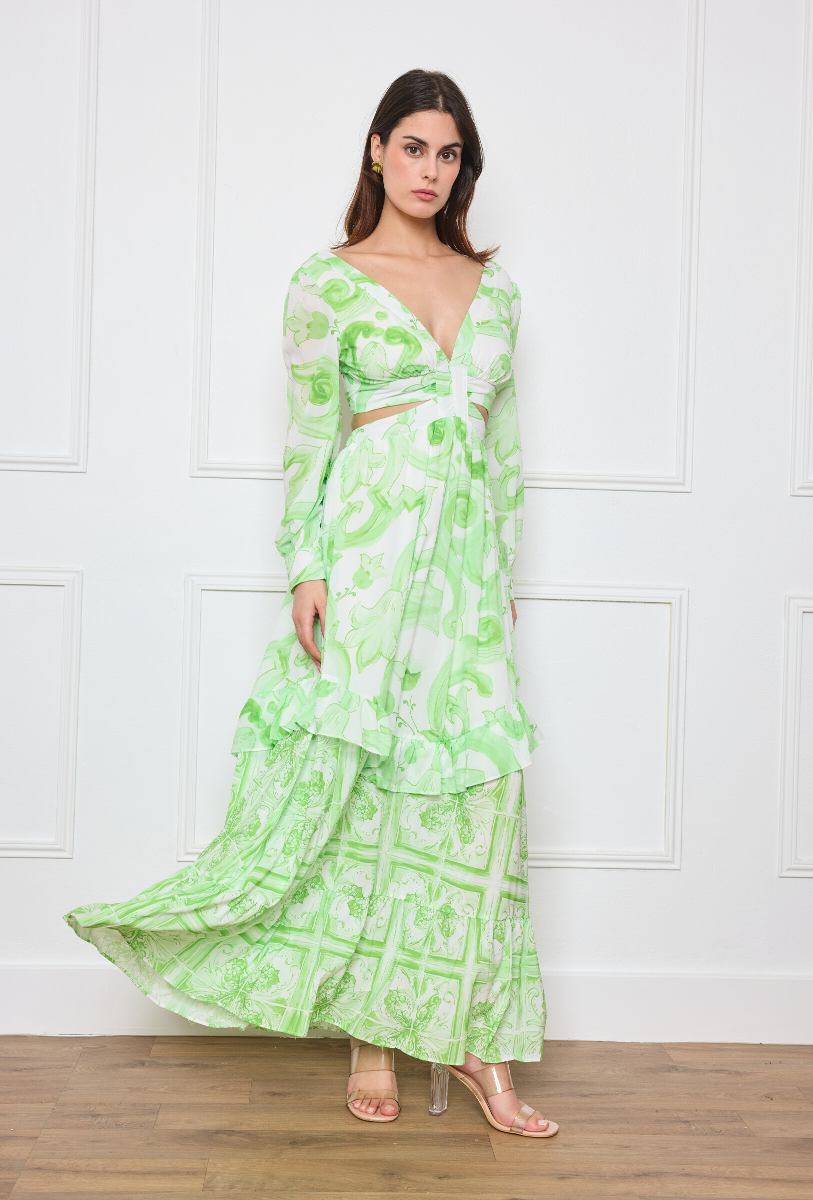 Wholesaler Flam Mode - Long dress, top and connected skirt