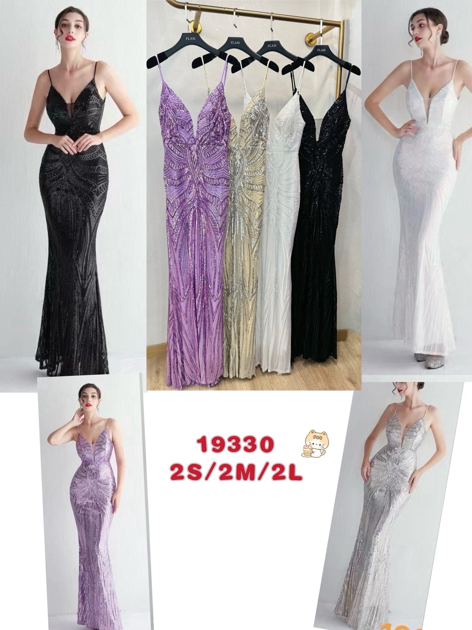 Grossiste Flam Mode - Robe avec strass et bretelles ajustables