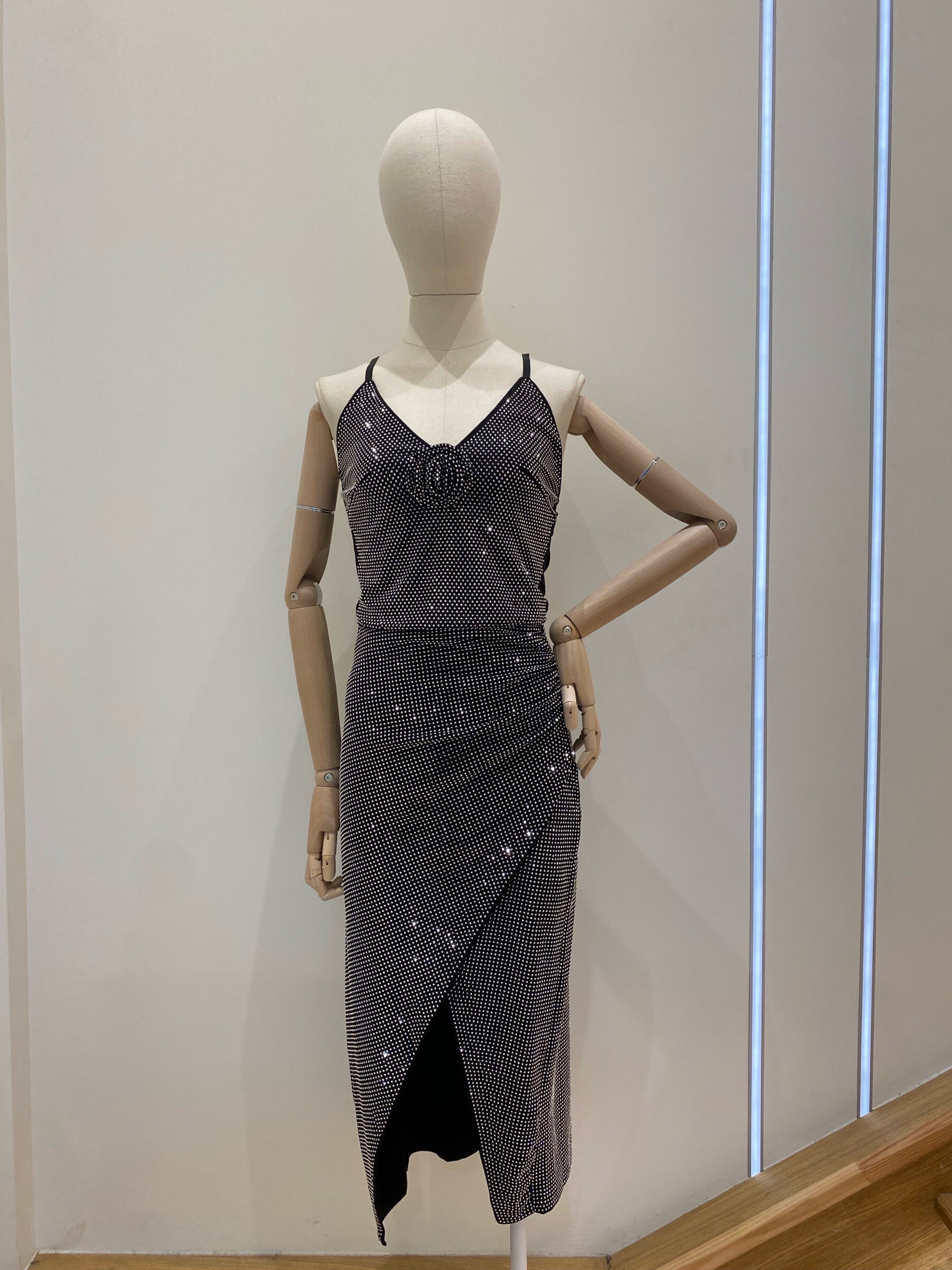 Wholesaler Flam Mode - Scintillating set composed of a top and a split skirt